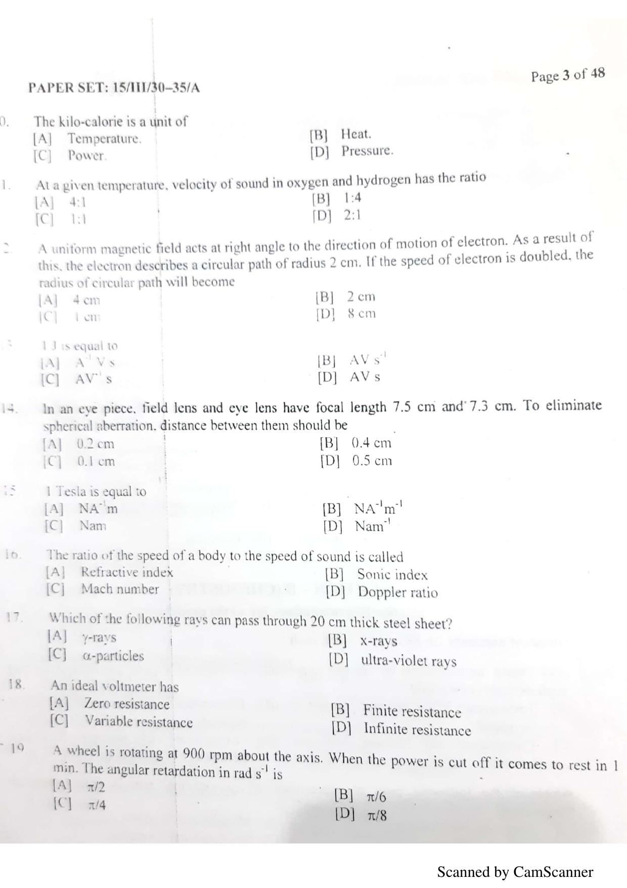 NERIST NEE (3) 2018 Question Paper	 - Page 64