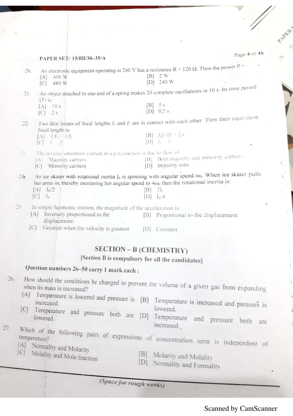 NERIST NEE (3) 2018 Question Paper	 - Page 65