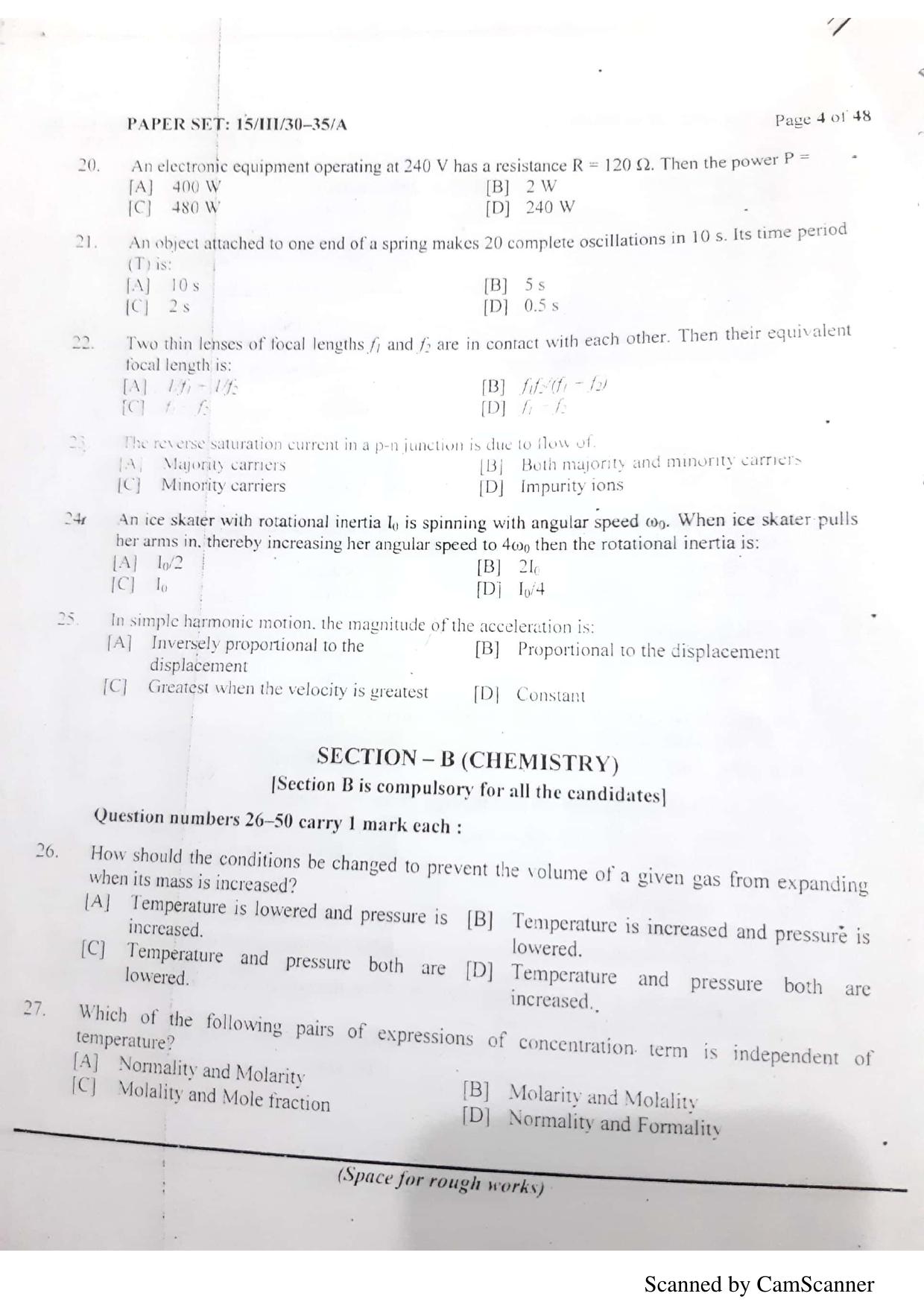 NERIST NEE (3) 2018 Question Paper	 - Page 66