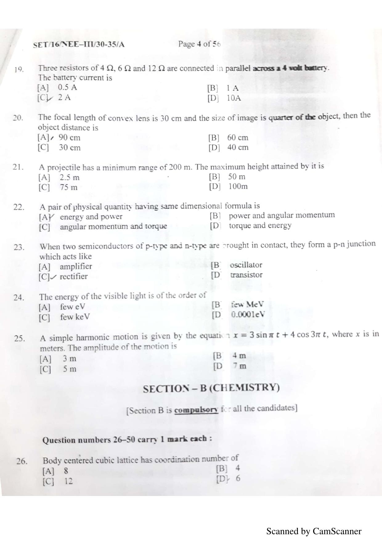 NERIST NEE (3) 2018 Question Paper	 - Page 82