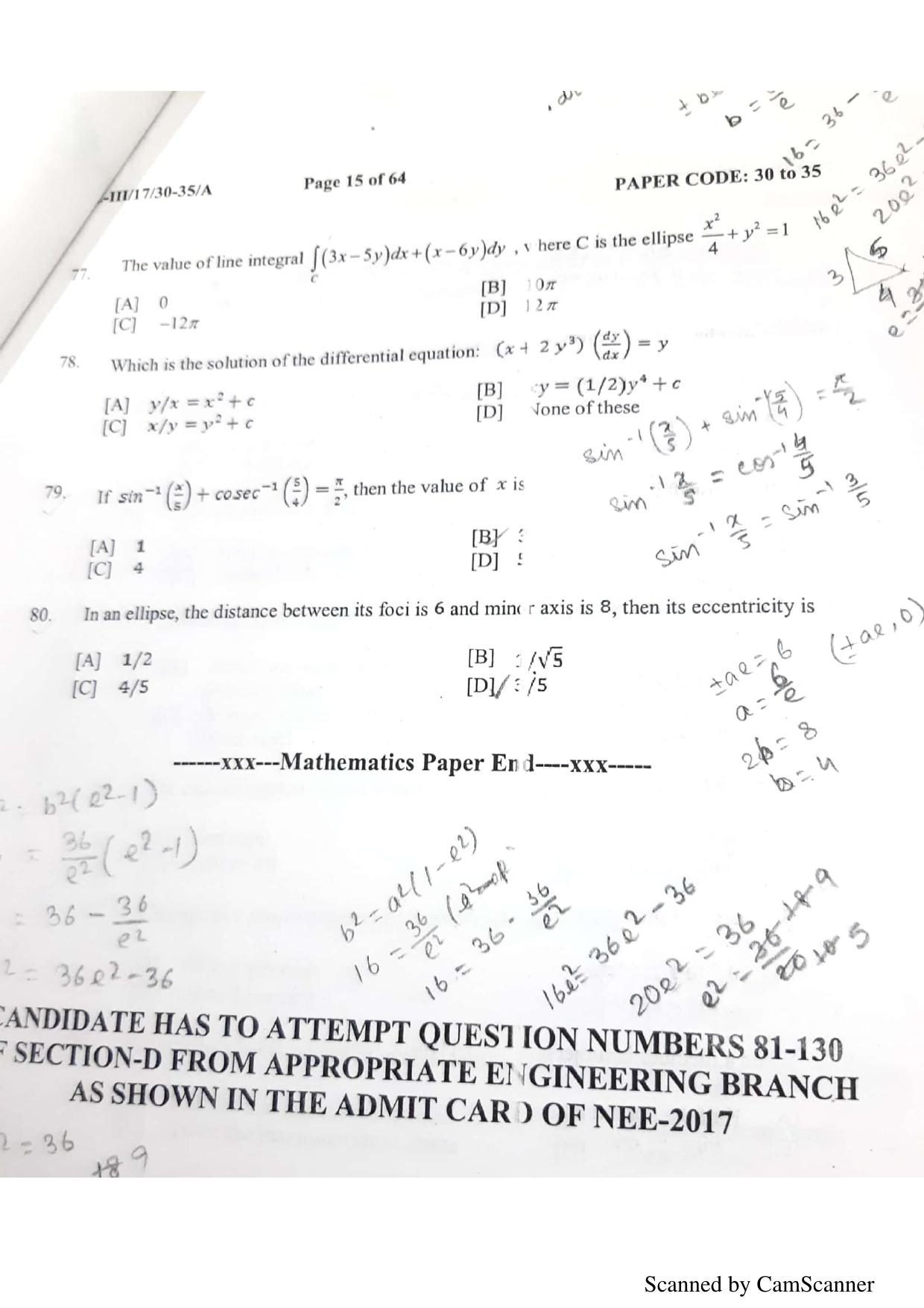 NERIST NEE (3) 2018 Question Paper	 - Page 94