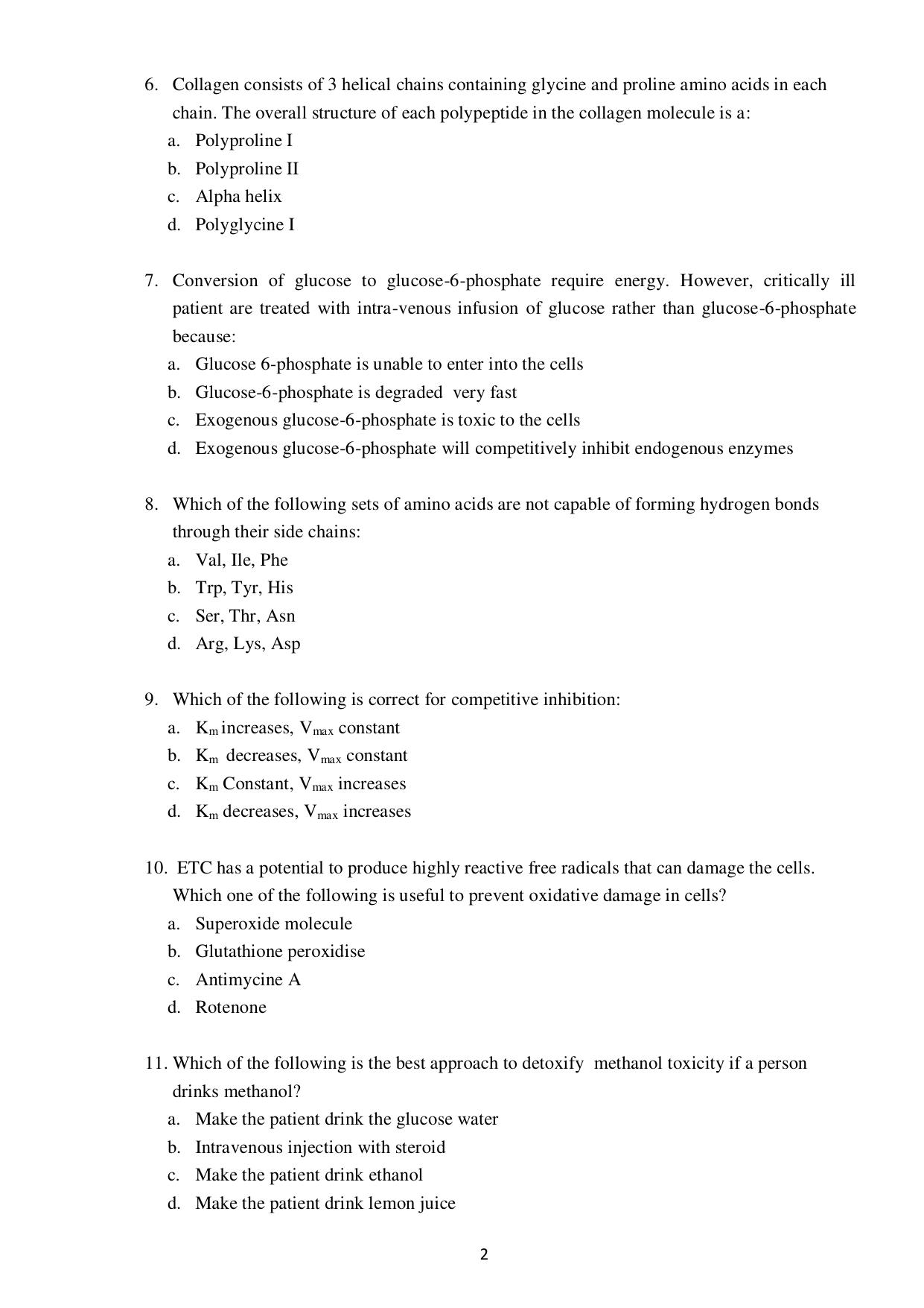 Odisha CPET BIOTECHNOLOGY SET II 2021 Question Paper - Page 2