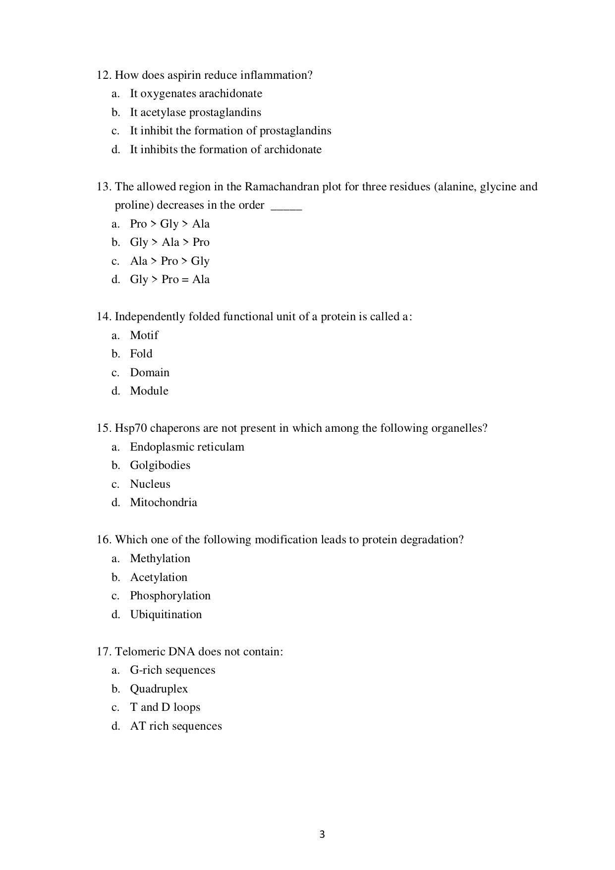 Odisha CPET BIOTECHNOLOGY SET II 2021 Question Paper - Page 3