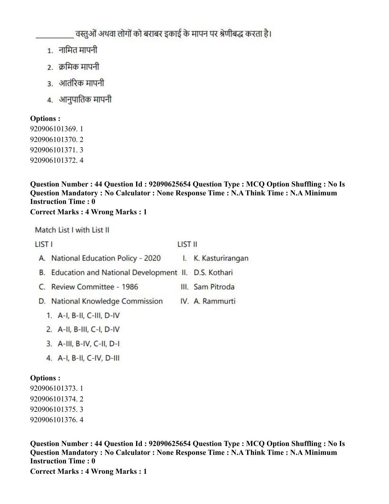 CUET PG 2023: COQP16 – MA Education (Eng) - Shift 1 (26-06-2023) Question Paper - Page 46