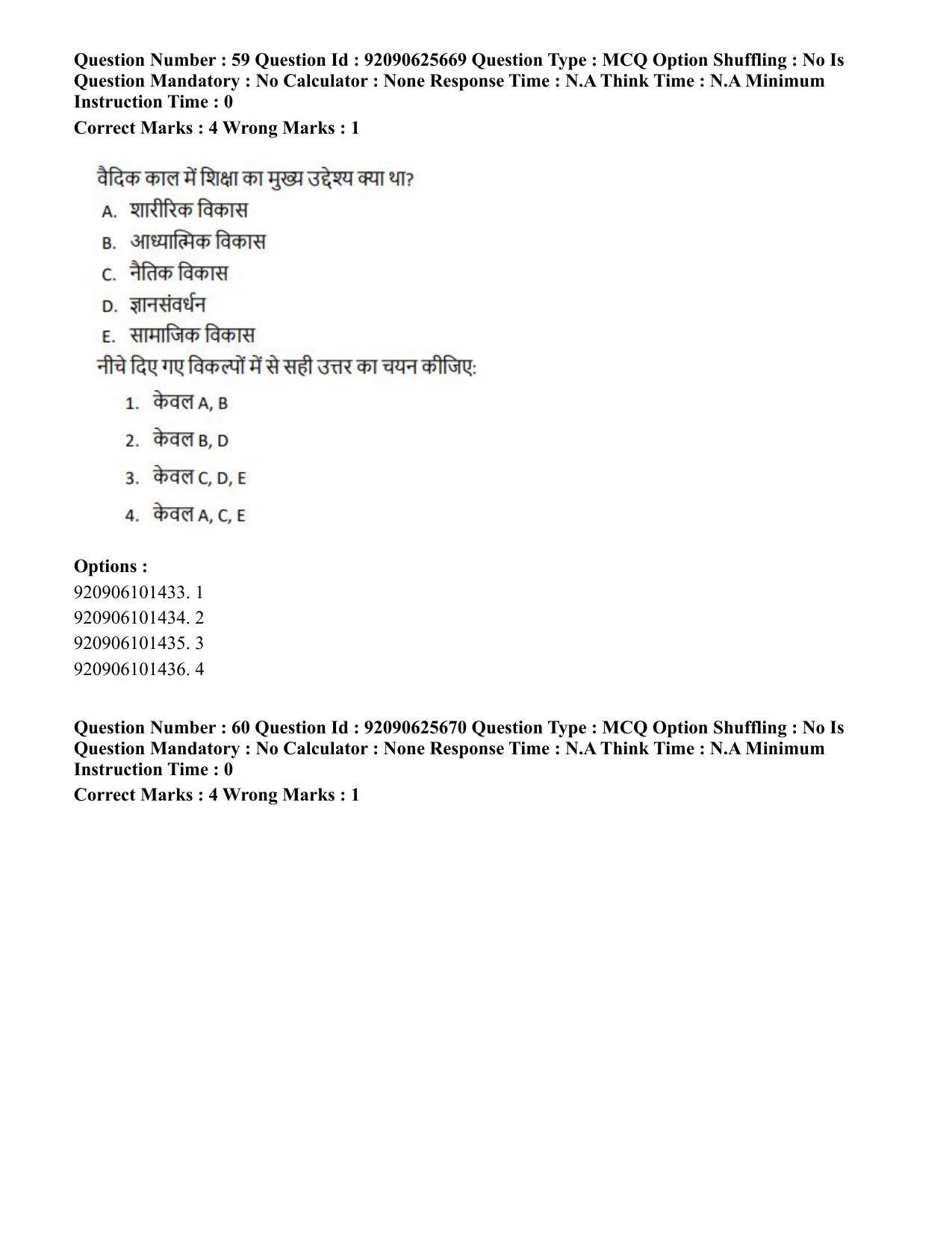 CUET PG 2023: COQP16 – MA Education (Eng) - Shift 1 (26-06-2023) Question Paper - Page 62