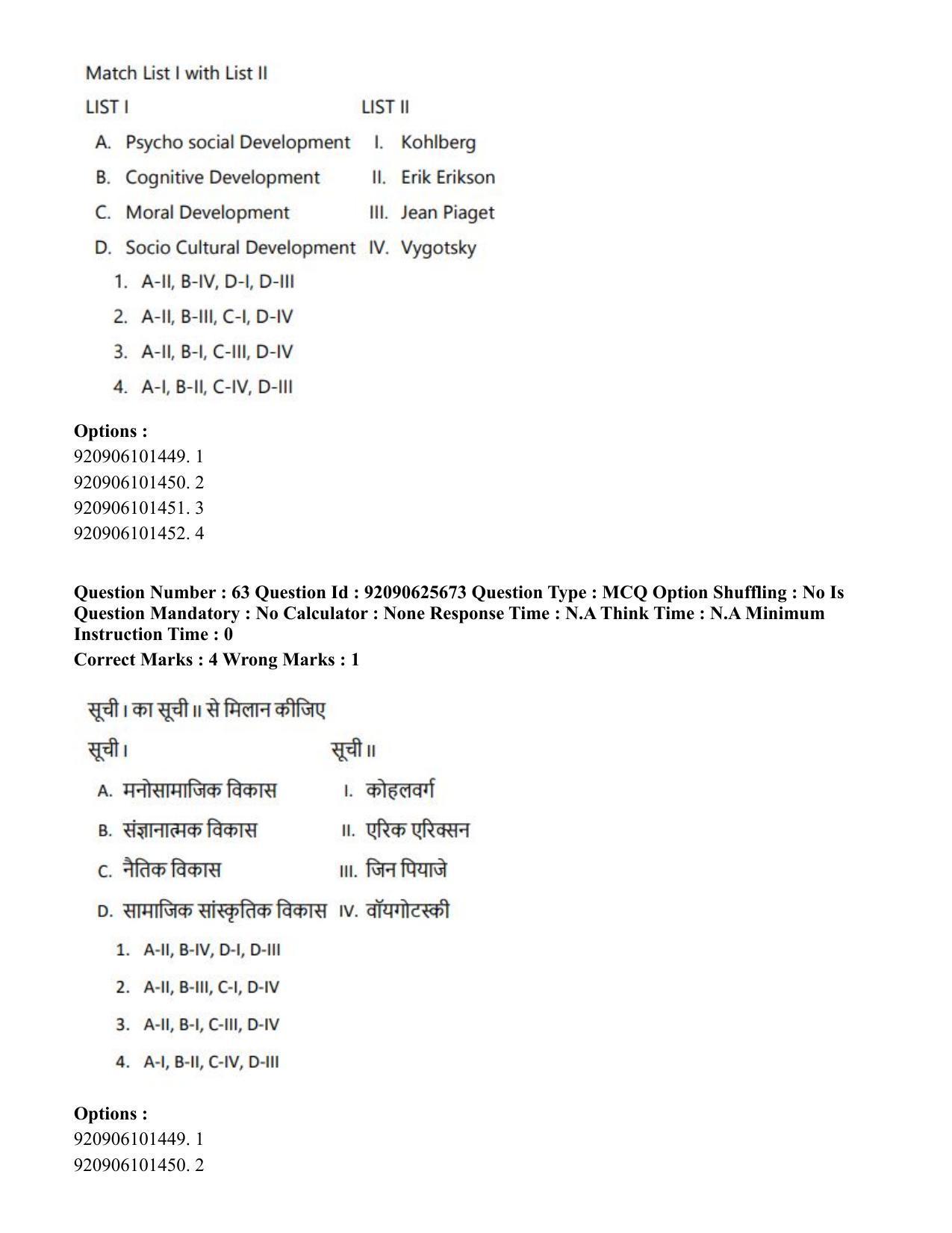 CUET PG 2023: COQP16 – MA Education (Eng) - Shift 1 (26-06-2023) Question Paper - Page 66