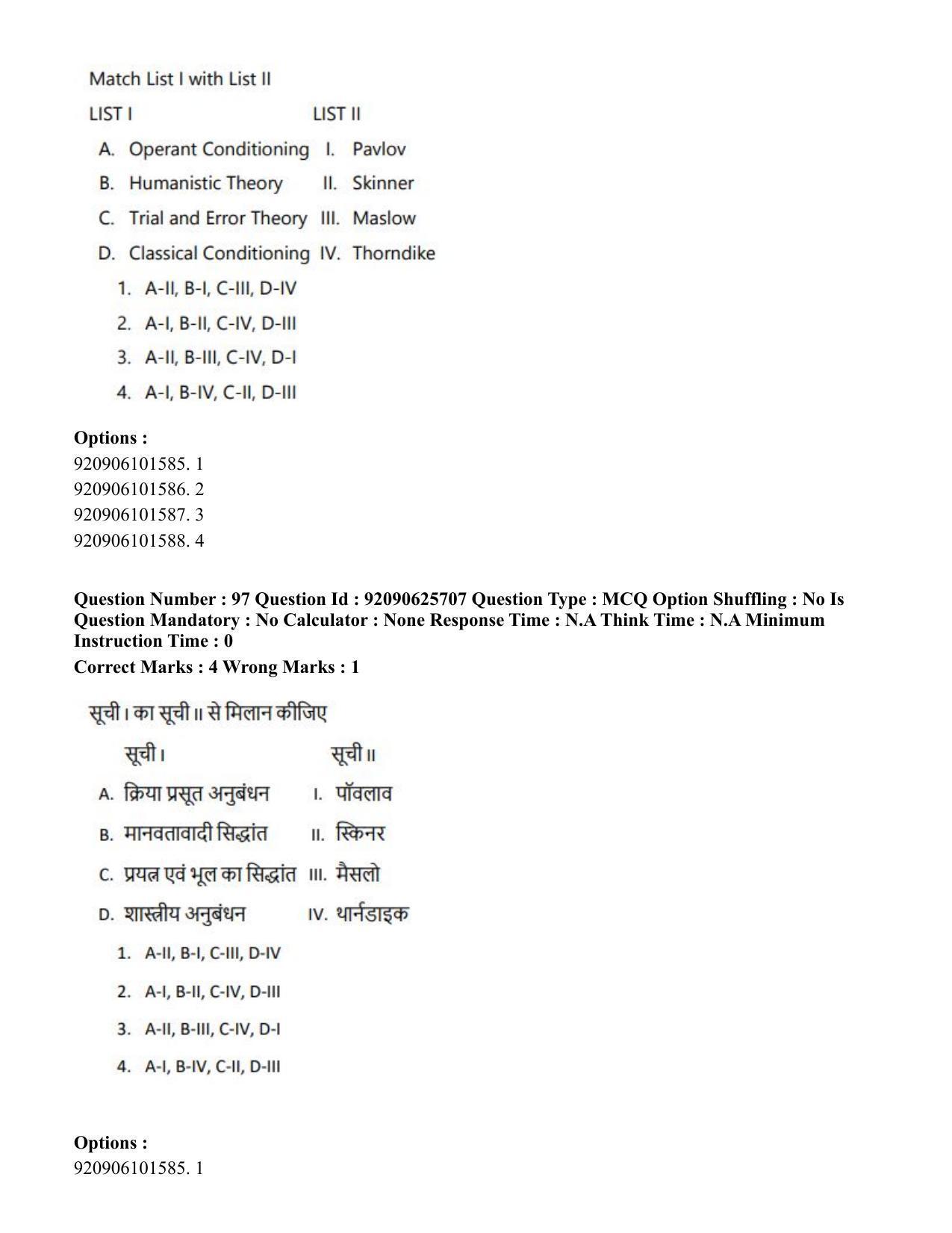 CUET PG 2023: COQP16 – MA Education (Eng) - Shift 1 (26-06-2023) Question Paper - Page 102