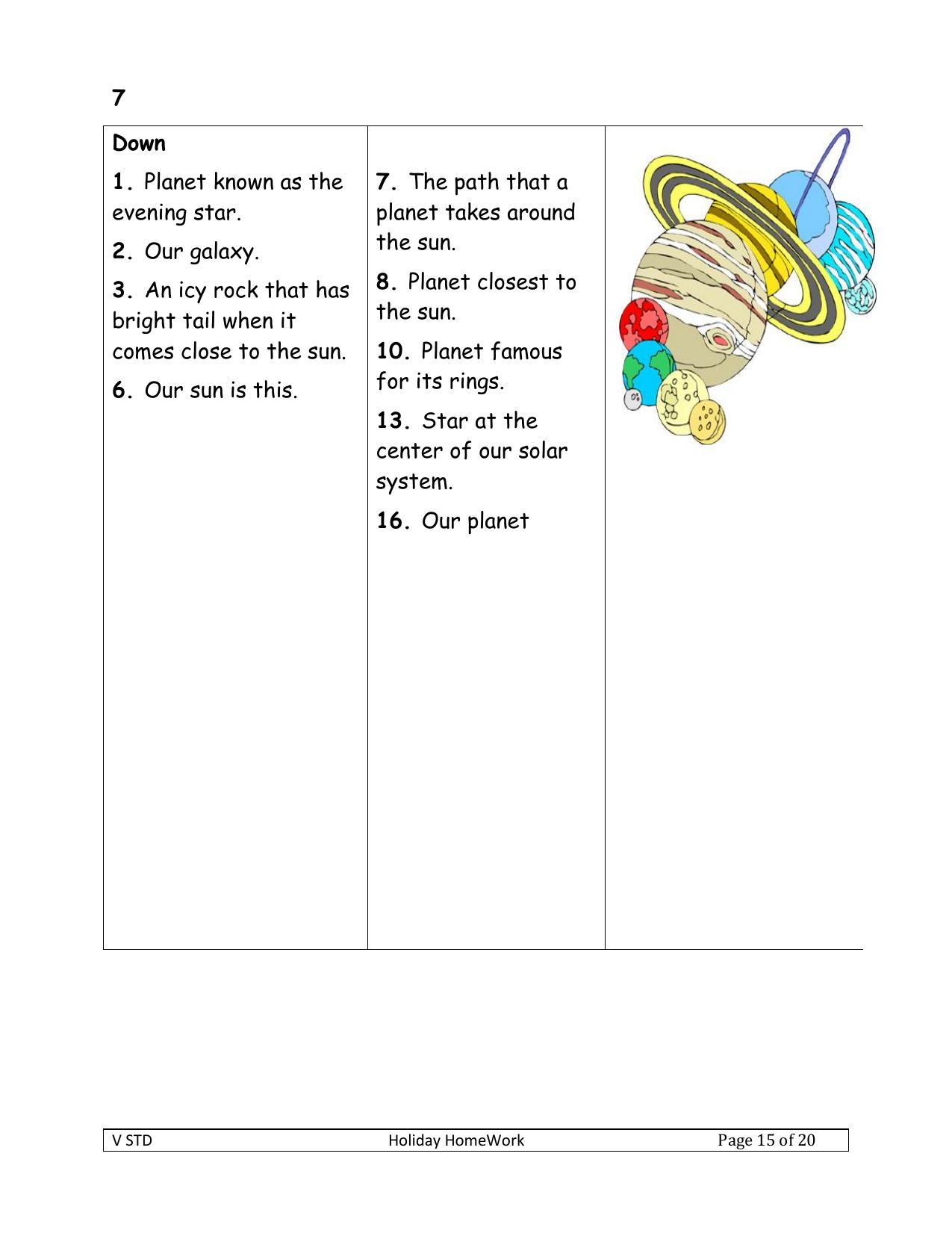 Worksheet for Class 5 Science Assignment 14 - Page 2