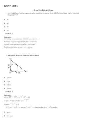 SNAP 2014 Question Paper with Solution