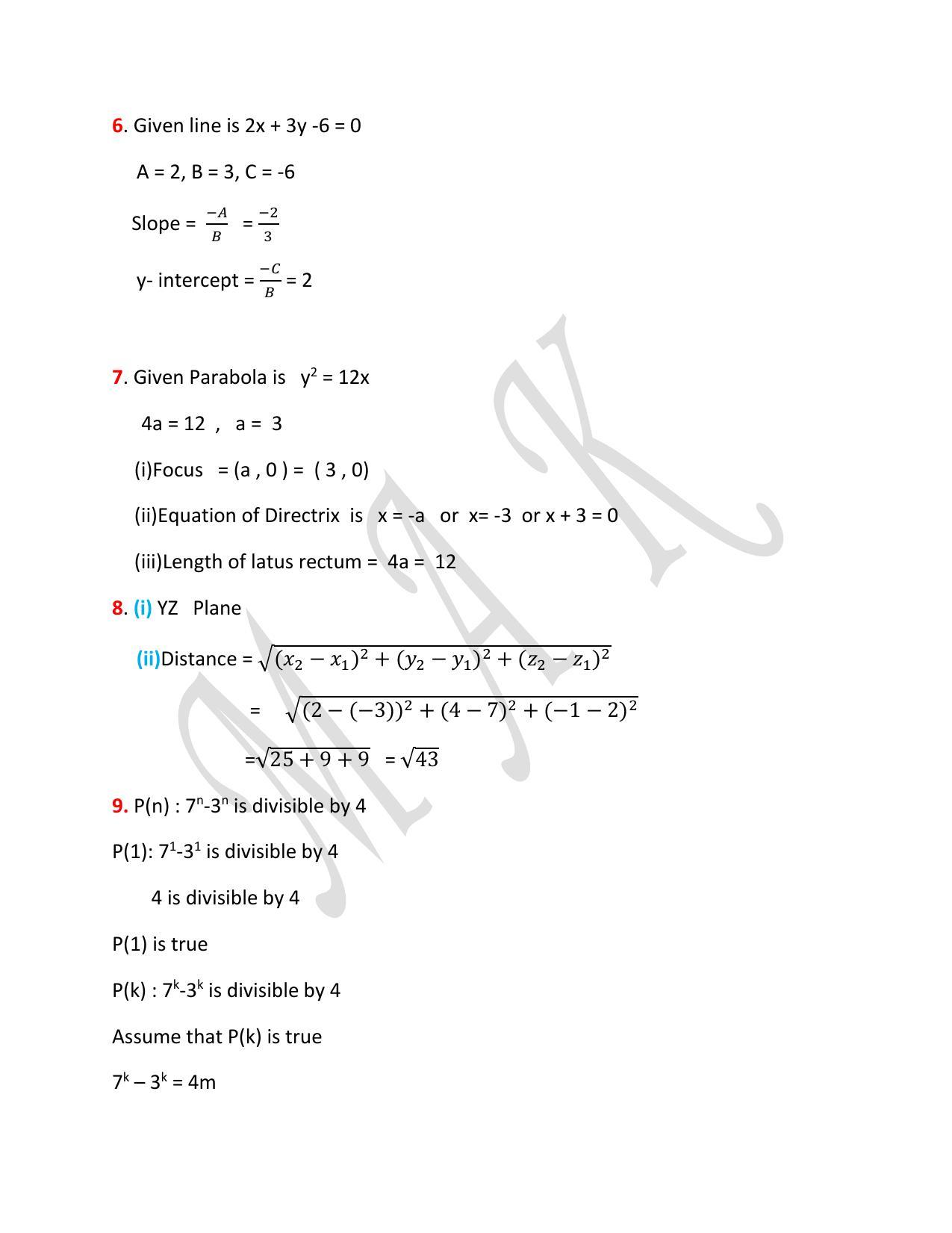 Kerala Plus One 2021 Maths (Science) Question & Answer Key - Page 3