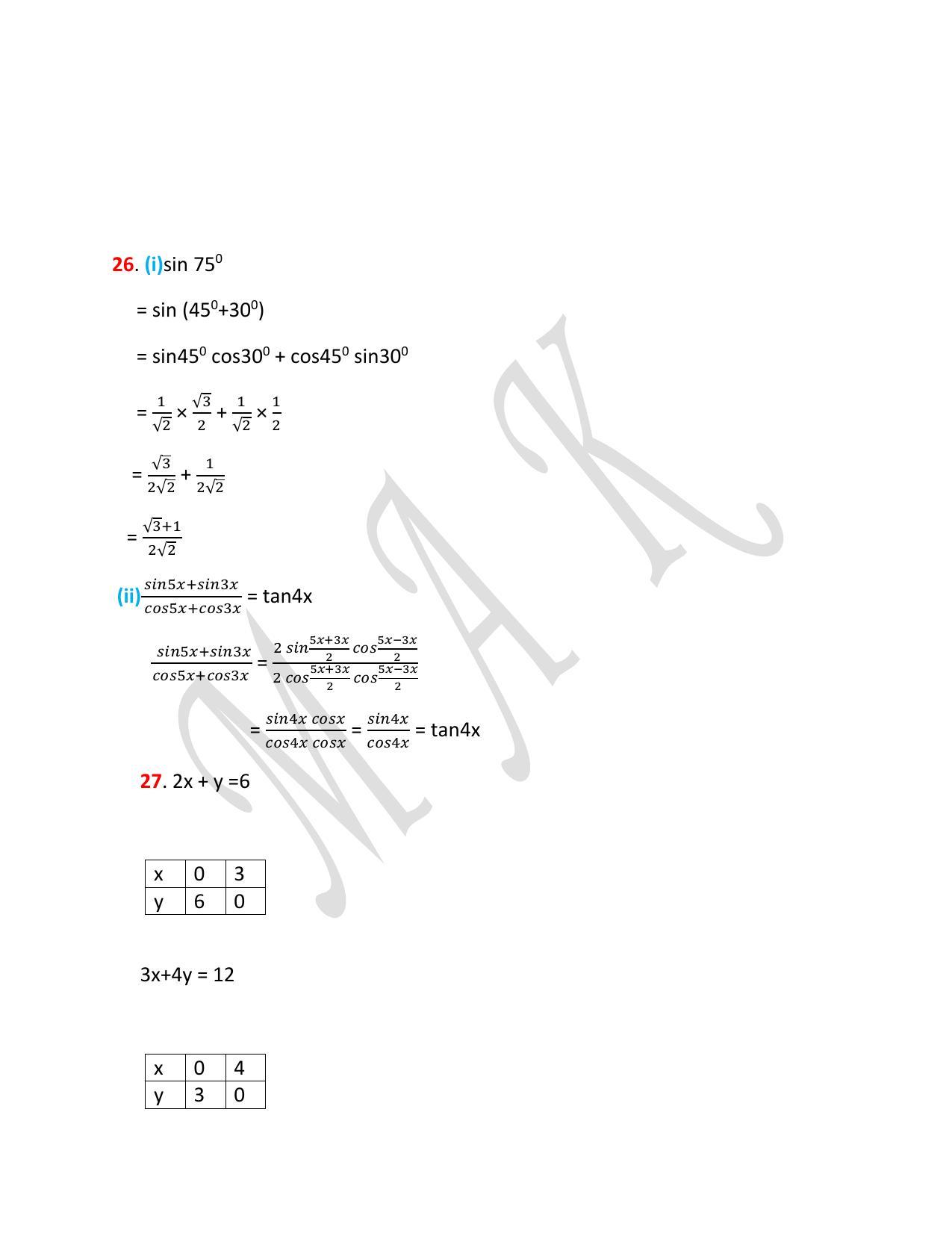 Kerala Plus One 2021 Maths (Science) Question & Answer Key - Page 10