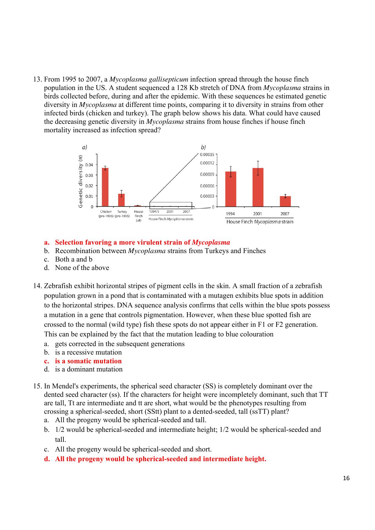 JGEEBILS Biology Question Paper 2013 - Page 16