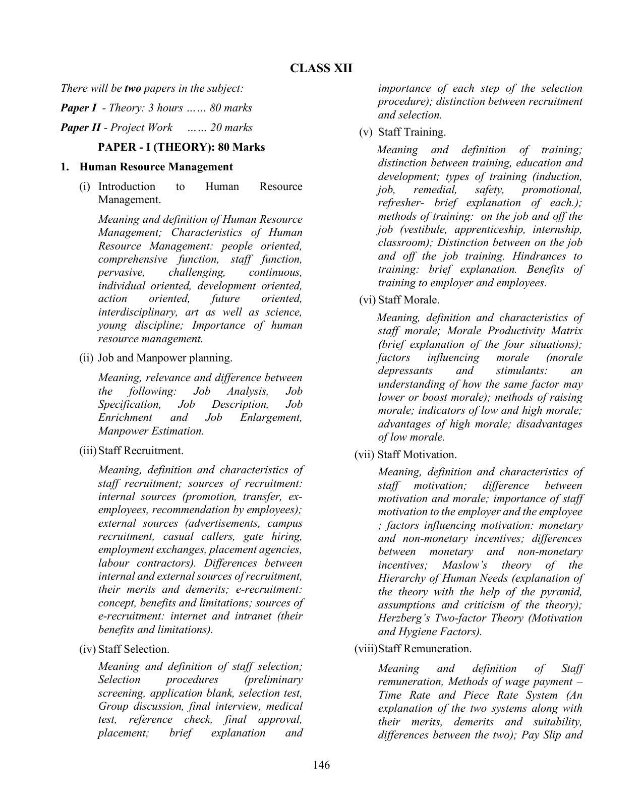 ISC Class XI & XII Business Studies Syllabus - Page 4