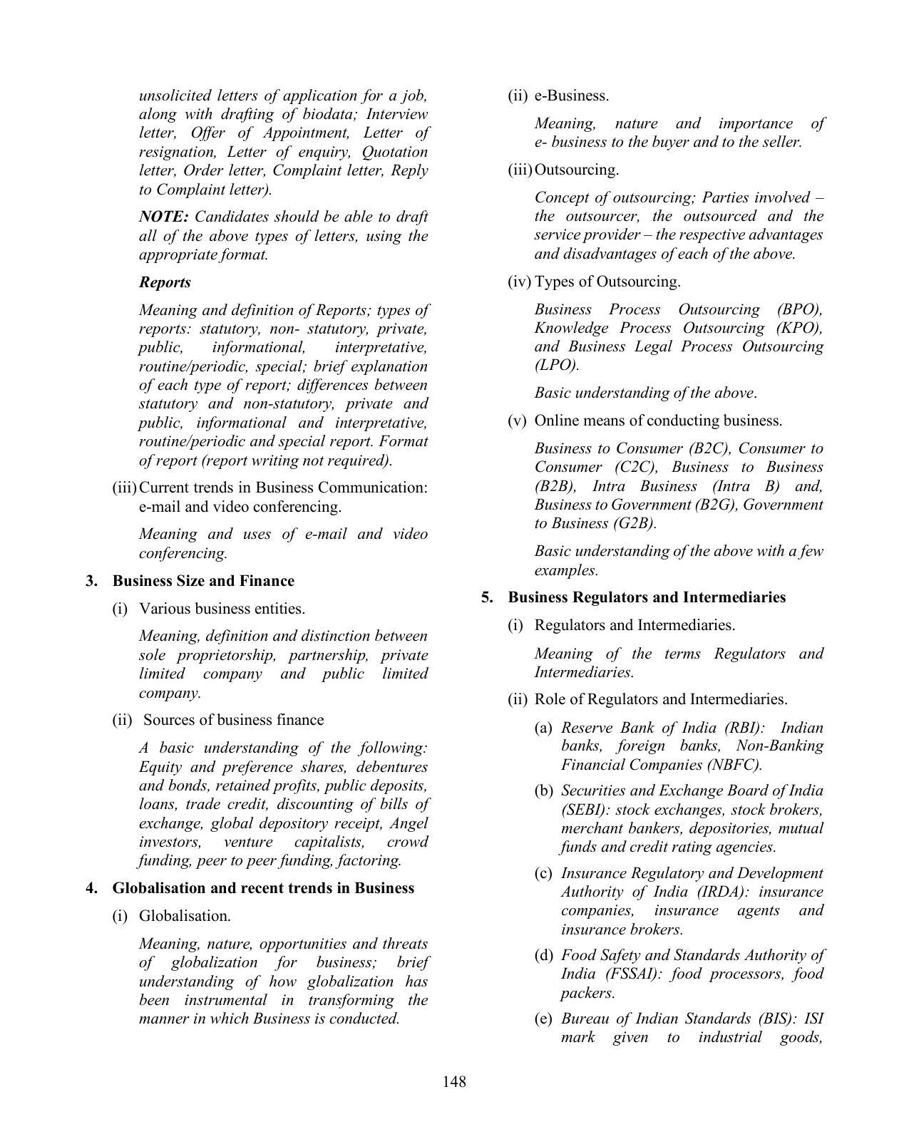 ISC Class XI & XII Business Studies Syllabus - Page 6