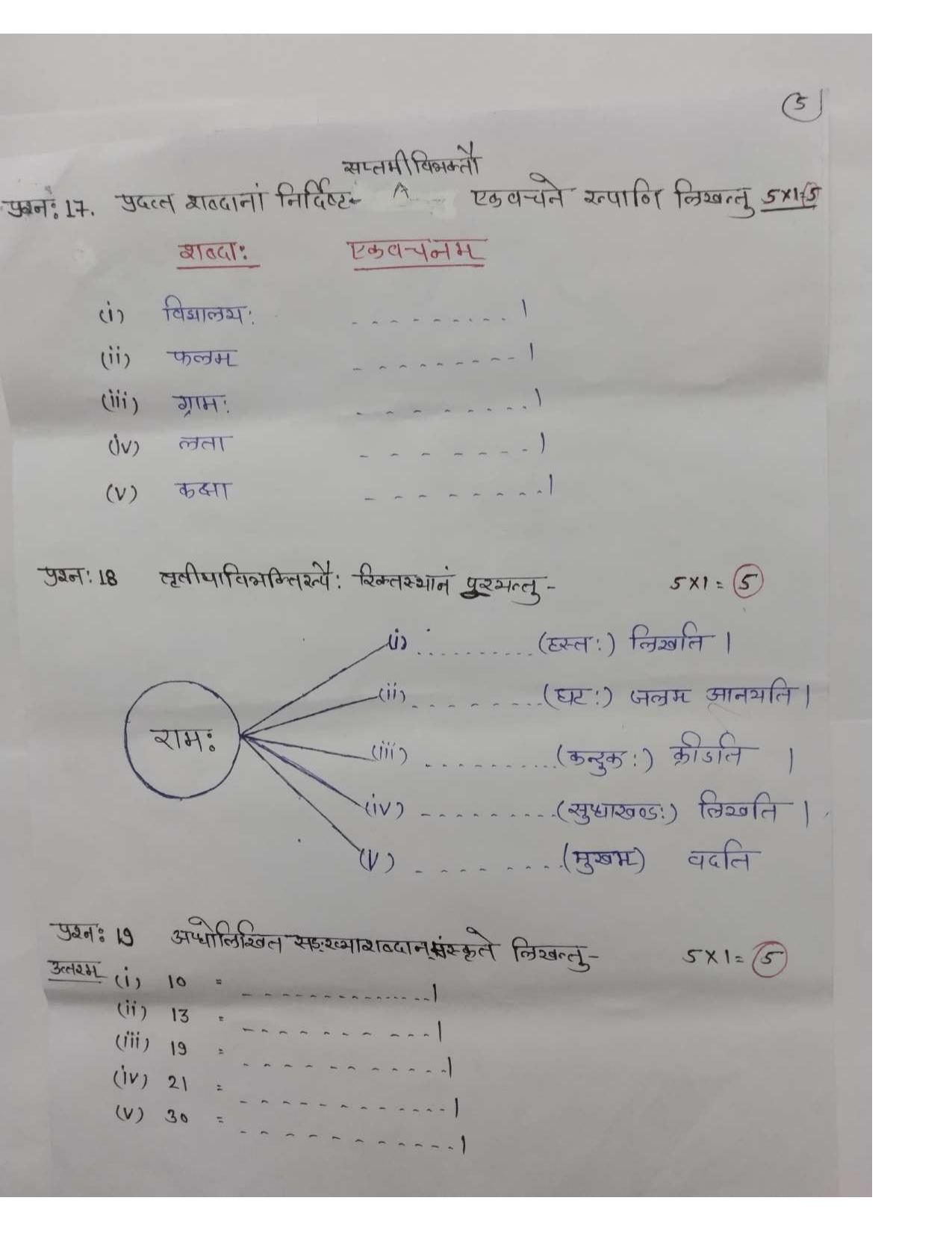RBSE Class 5 Sample Paper Sanskrit - Page 6