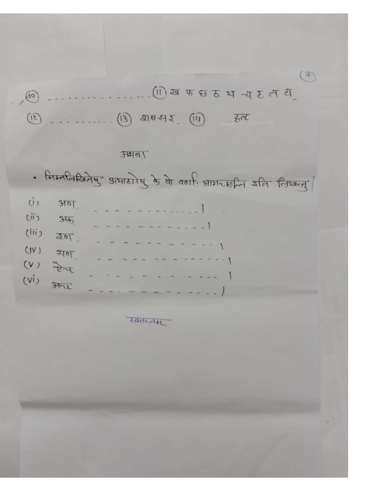 RBSE Class 5 Sample Paper Sanskrit - Page 8