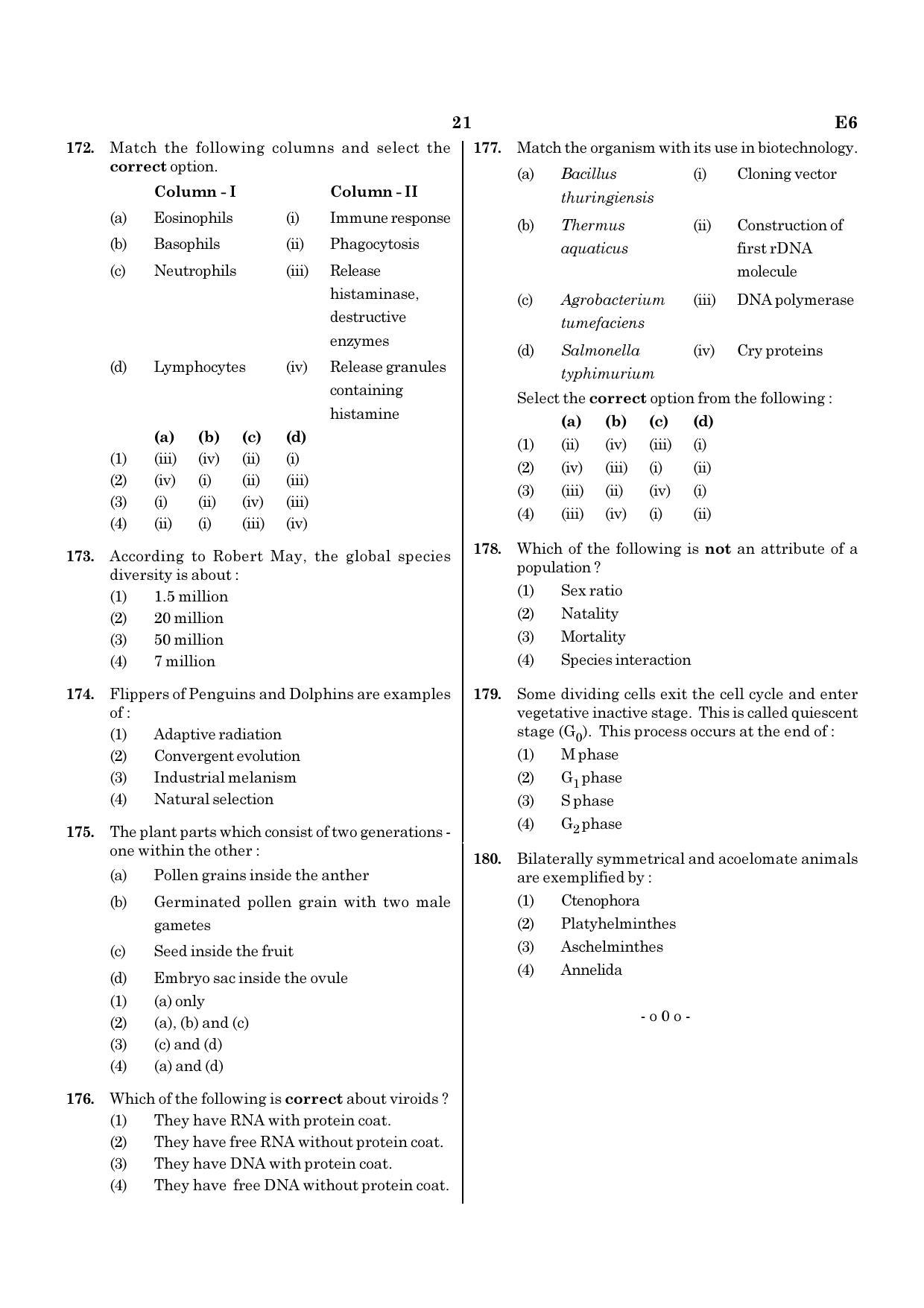 NEET E6 2020 Question Paper - Page 21