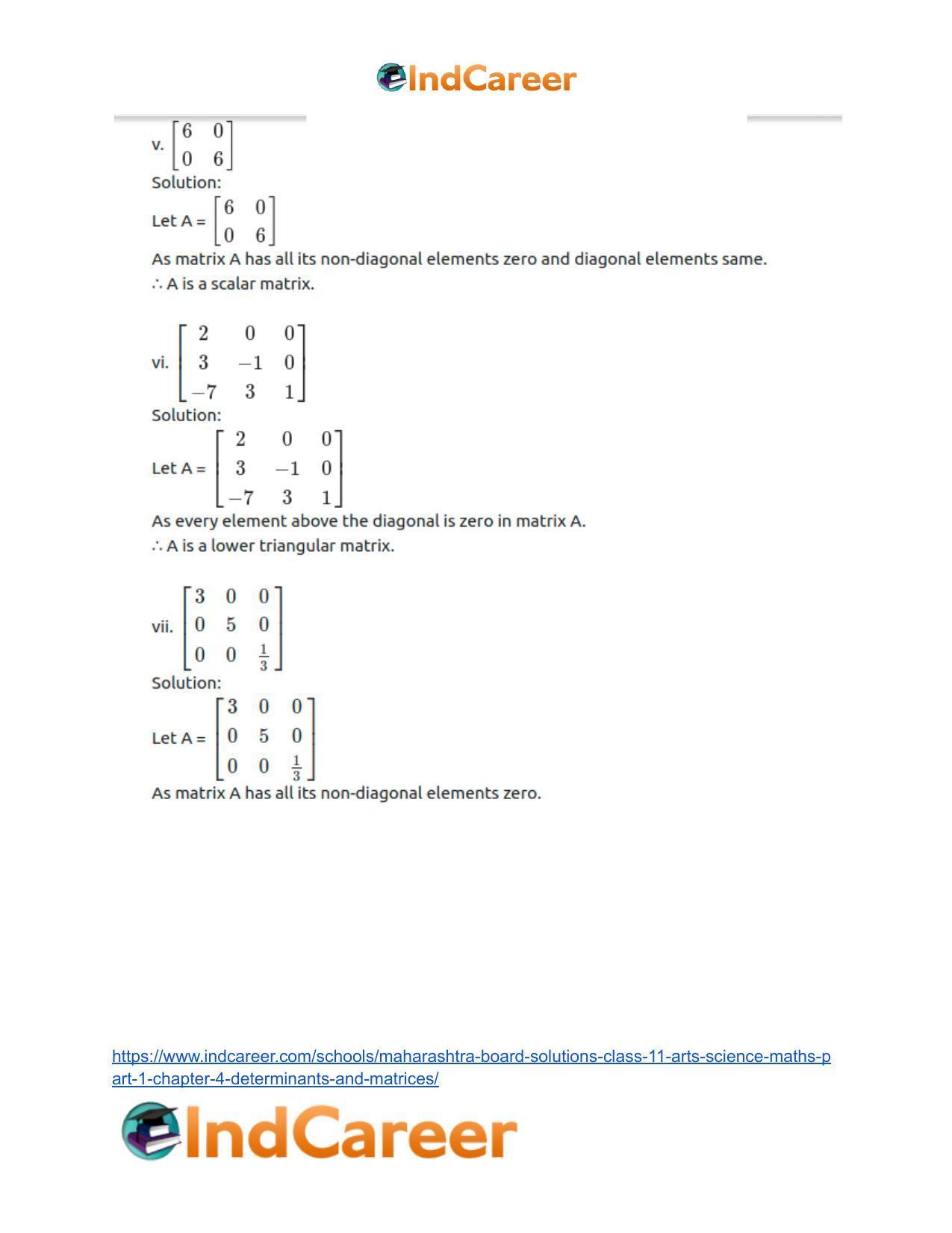 Maharashtra Board Solutions Class 11-Arts & Science Maths (Part 1): Chapter 4- Determinants and Matrices - Page 41