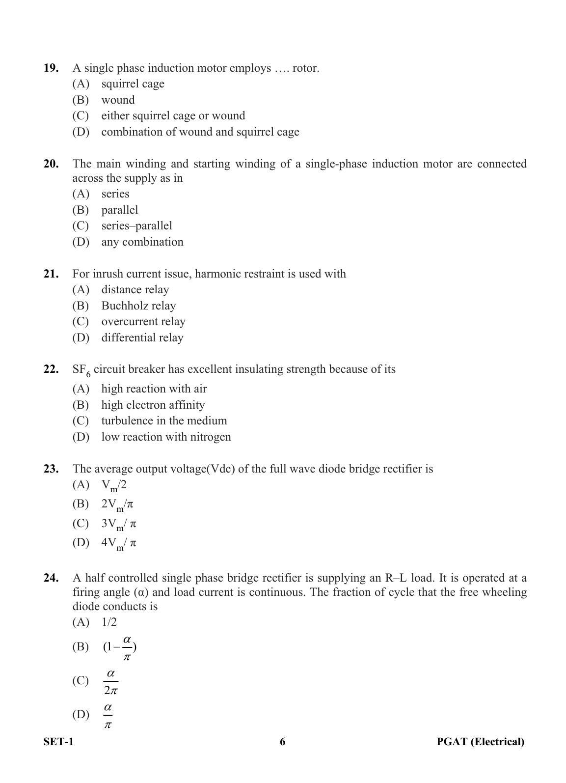 OJEE PGAT 2013 Electrical Set 1 Question Paper - Page 5