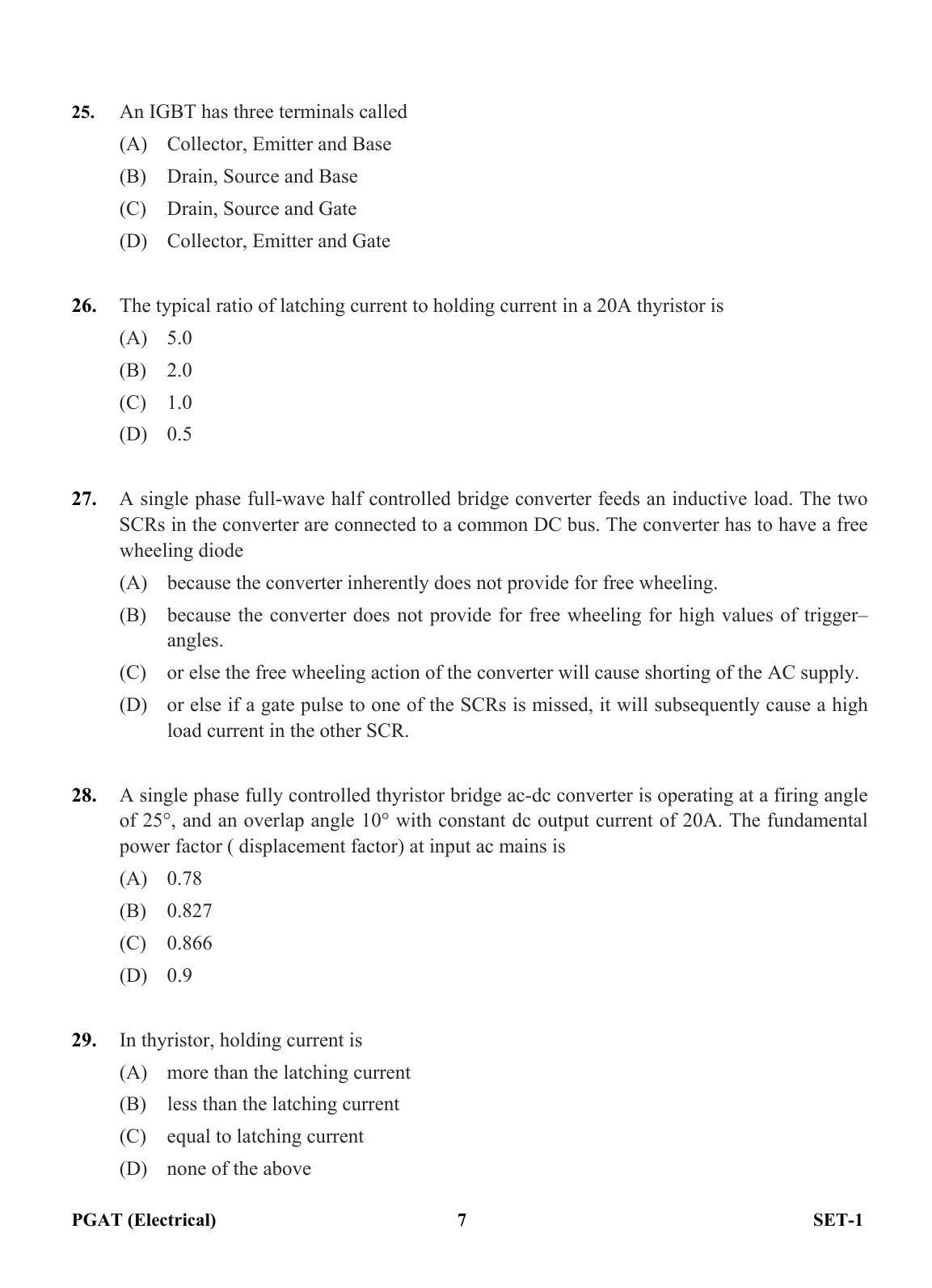 OJEE PGAT 2013 Electrical Set 1 Question Paper - Page 6