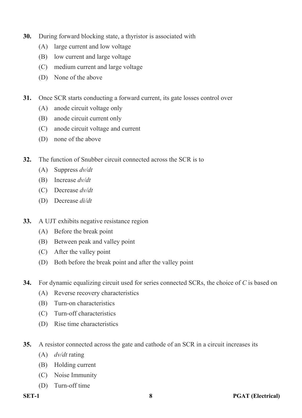 OJEE PGAT 2013 Electrical Set 1 Question Paper - Page 7