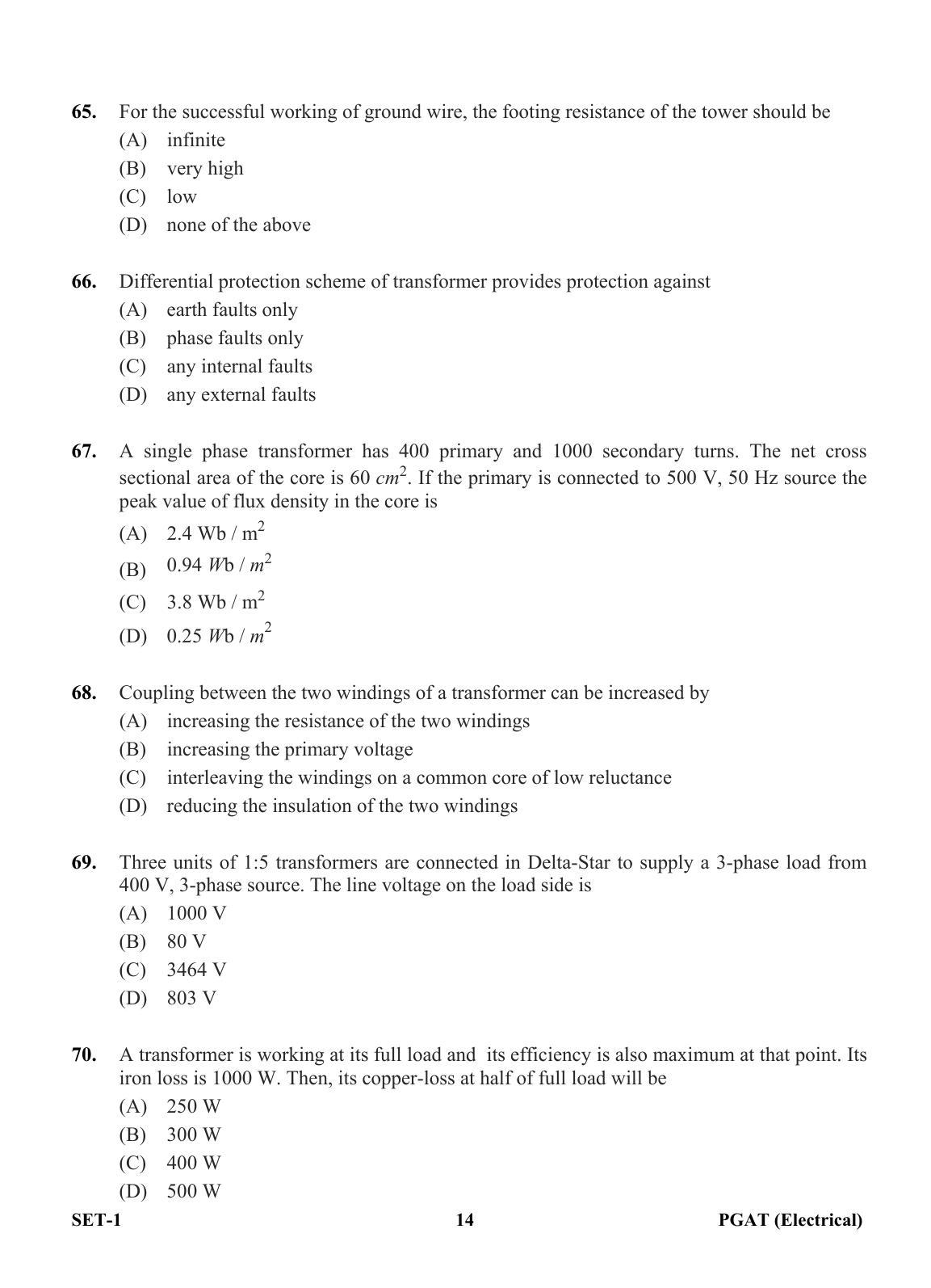 OJEE PGAT 2013 Electrical Set 1 Question Paper - Page 13