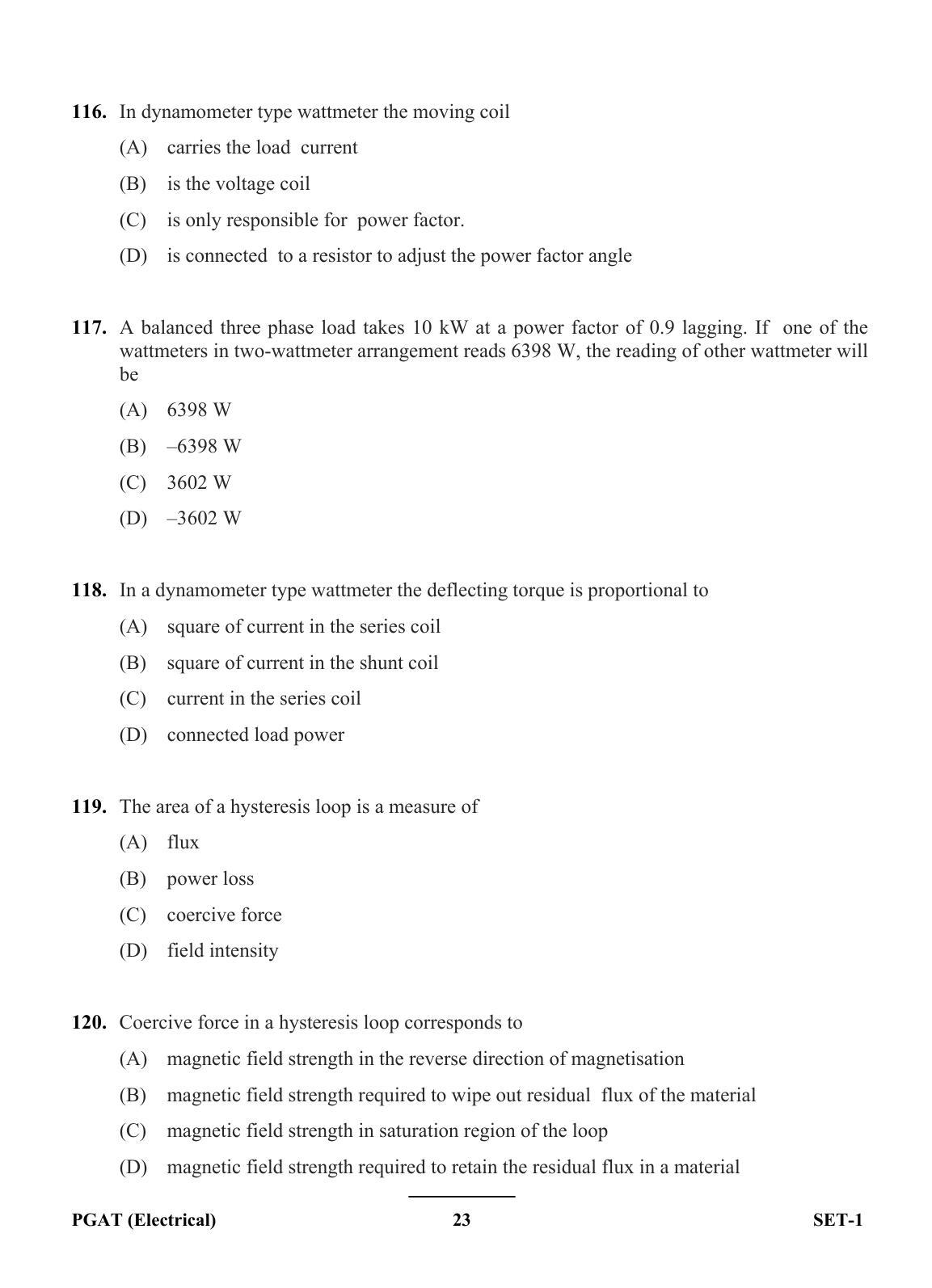 OJEE PGAT 2013 Electrical Set 1 Question Paper - Page 22