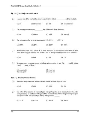 GATE 2019 Electrical Engineering (EE) Question Paper