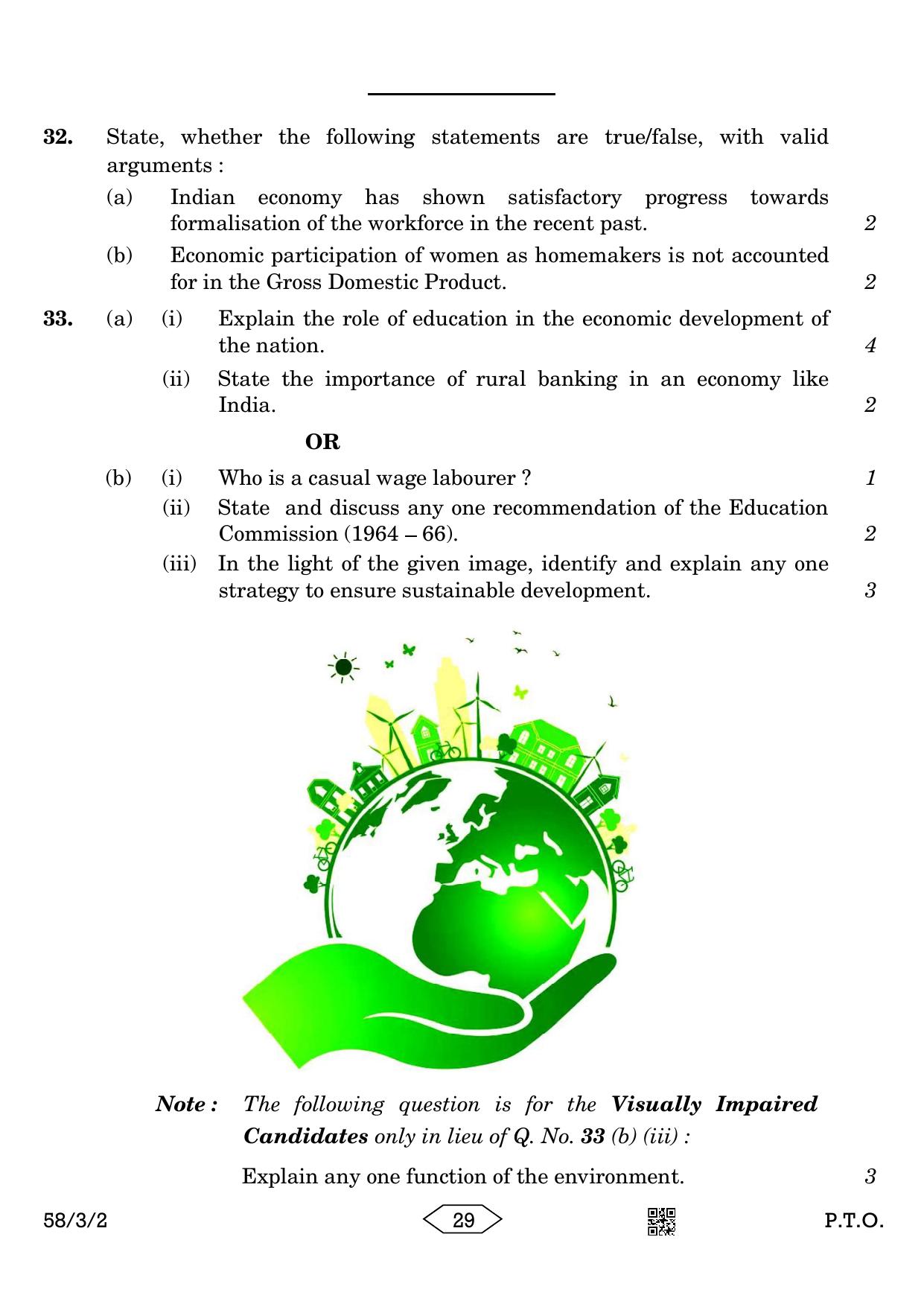 CBSE Class 12 58-3-2 Economics 2023 Question Paper - Page 29
