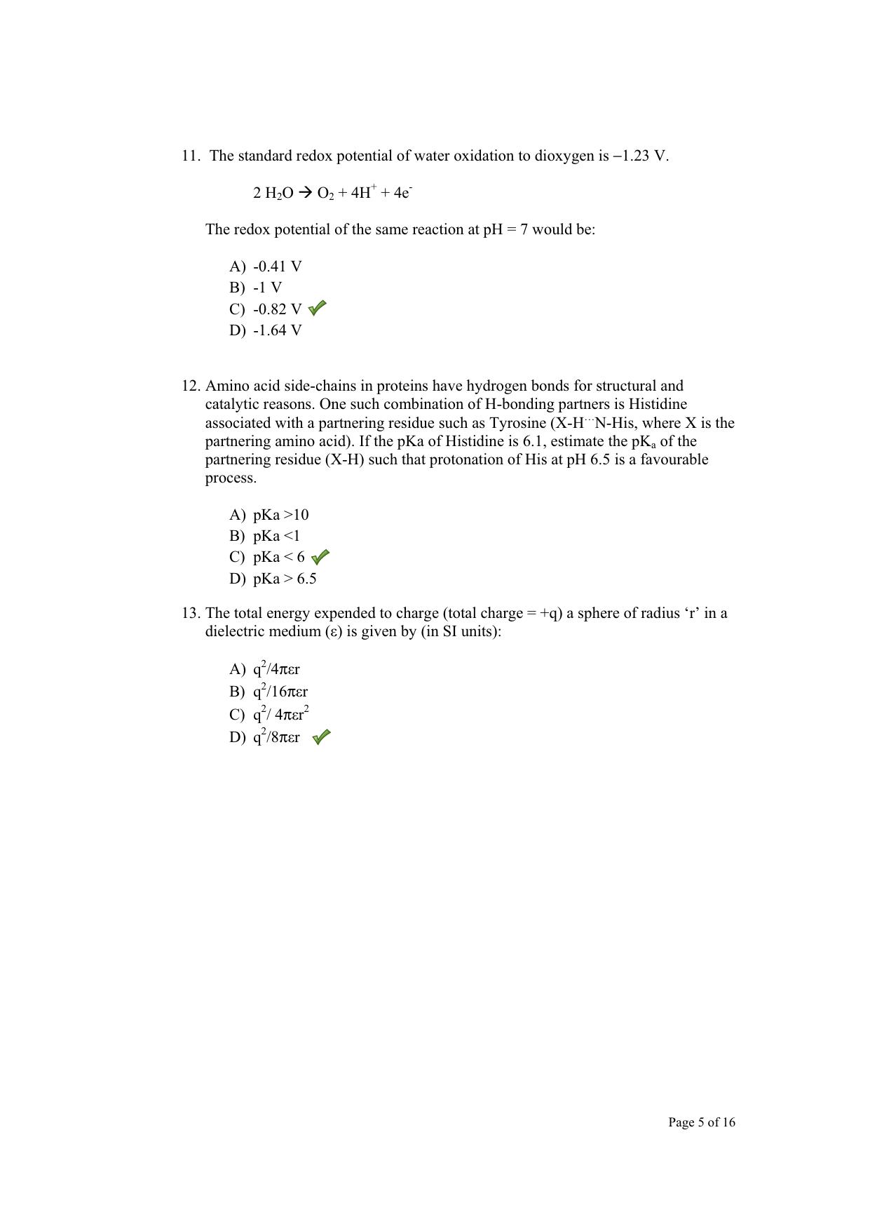 TIFR GS 2012 Chemistry X Question Paper - Page 6