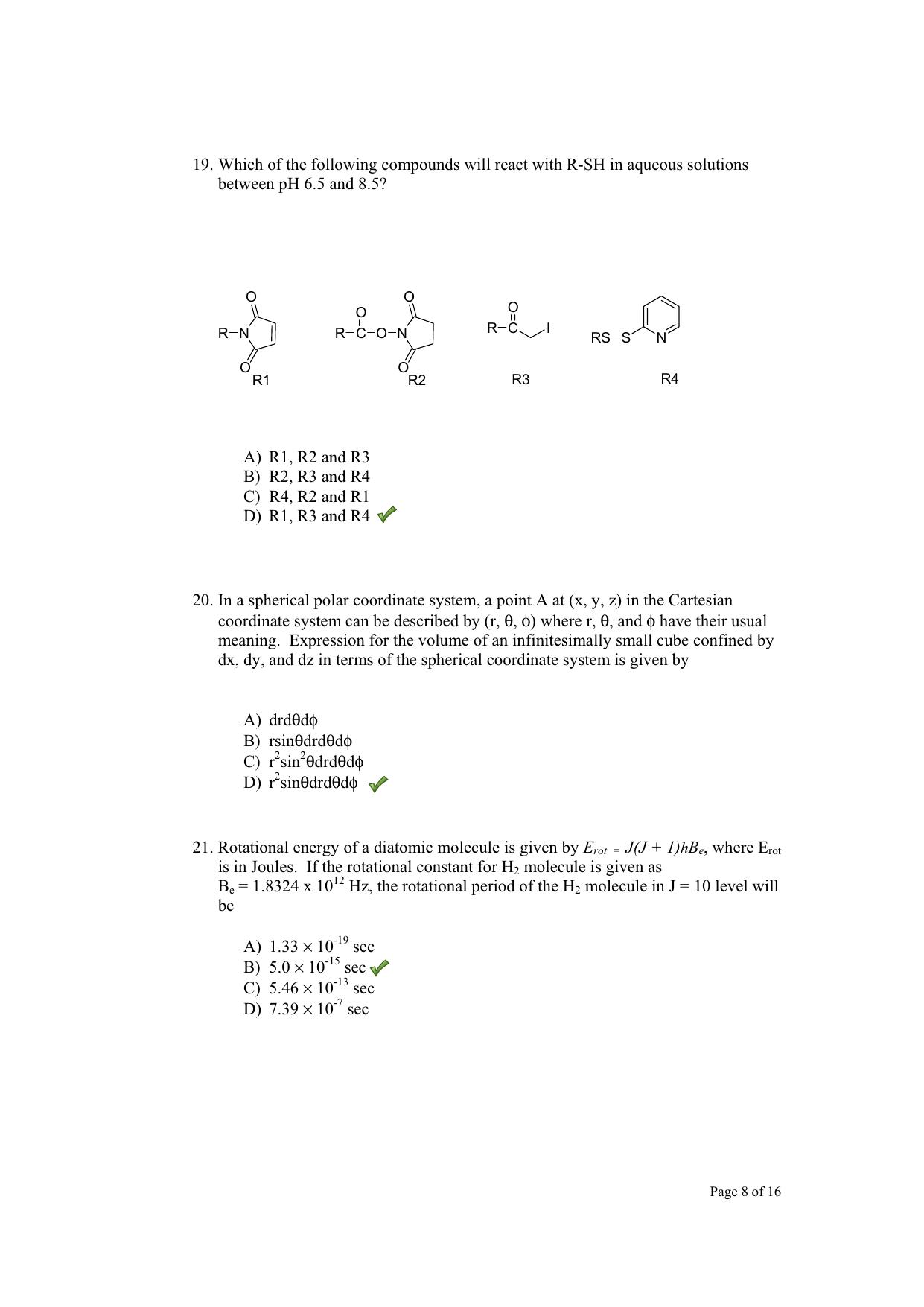 TIFR GS 2012 Chemistry X Question Paper - Page 9