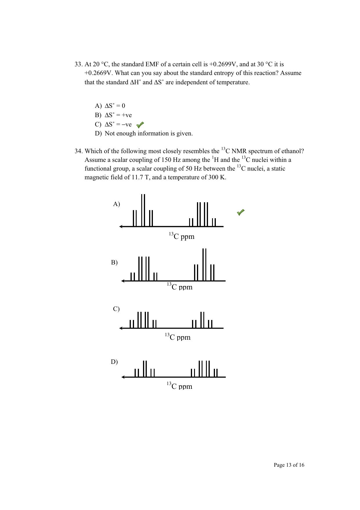 TIFR GS 2012 Chemistry X Question Paper - Page 14