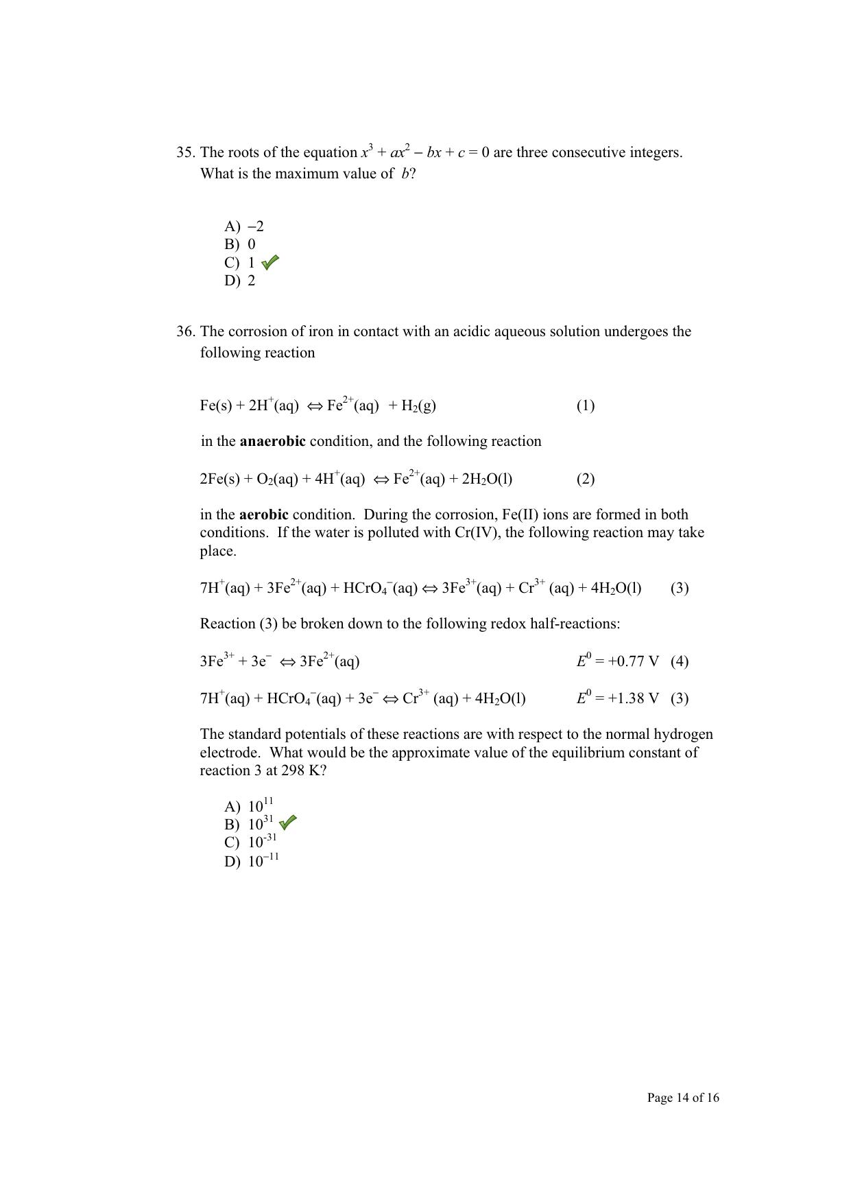 TIFR GS 2012 Chemistry X Question Paper - Page 15