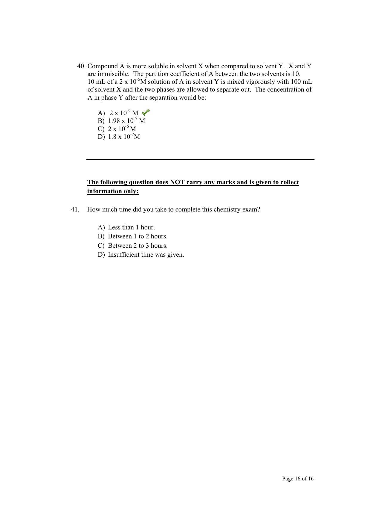 TIFR GS 2012 Chemistry X Question Paper - Page 17