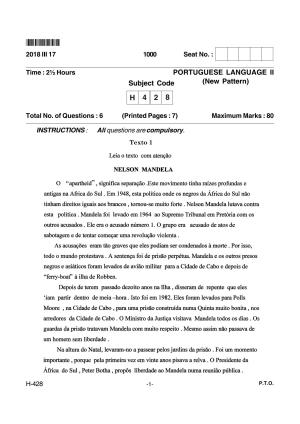 Goa Board Class 12 Portuguese II 428 New Pattern (March 2018) Question Paper