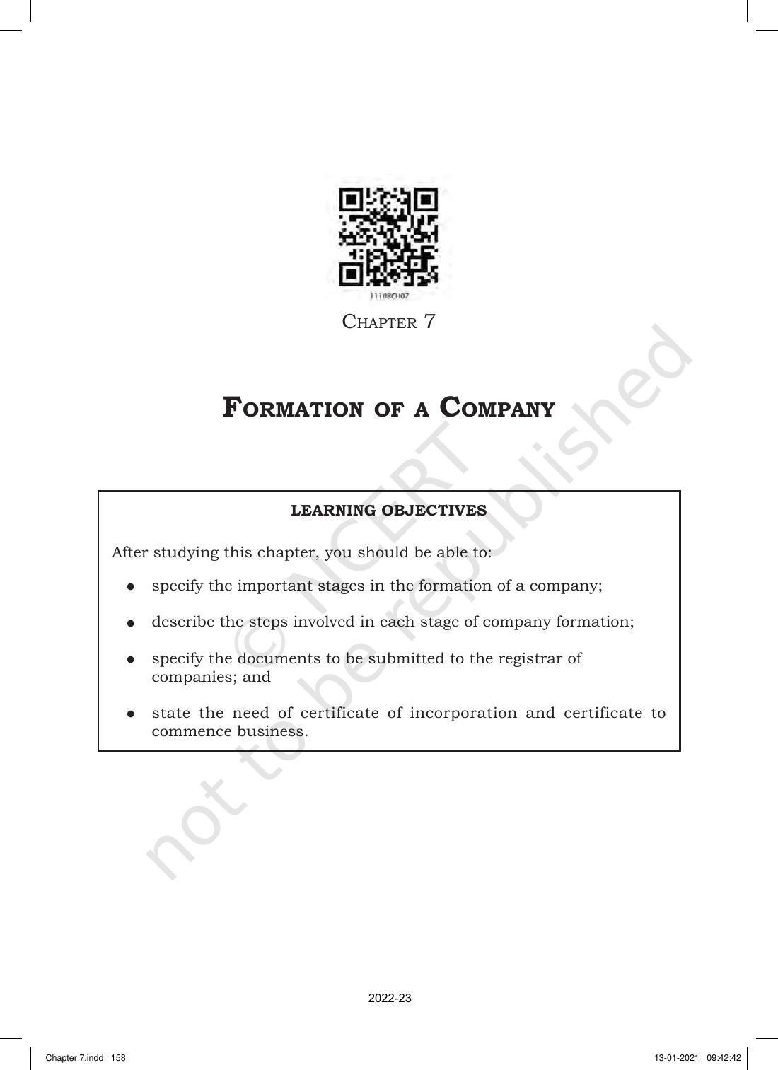 NCERT Book for Class 11 Business Studies Chapter 7 Formation of a Company - Page 2