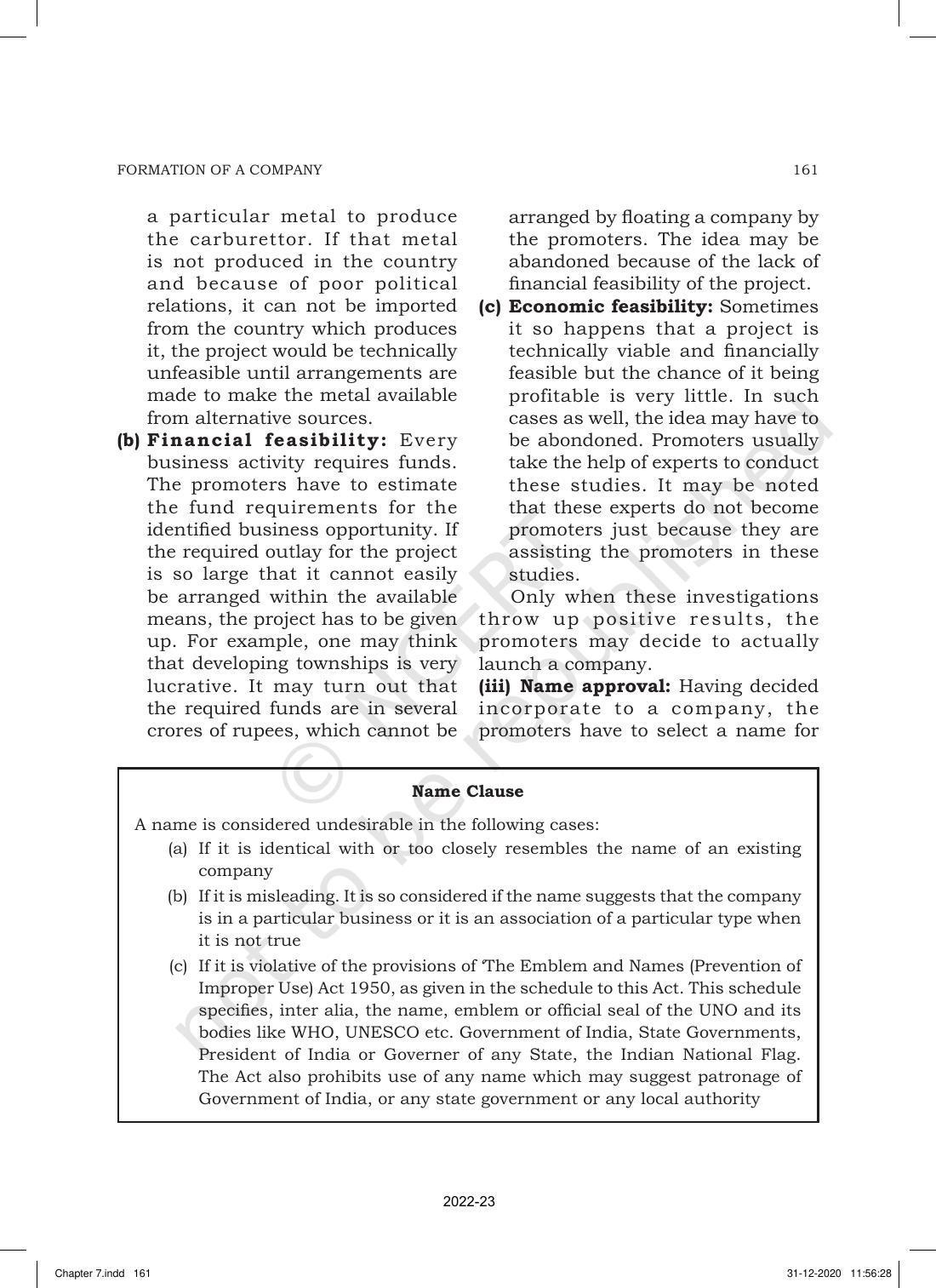 NCERT Book for Class 11 Business Studies Chapter 7 Formation of a Company - Page 5