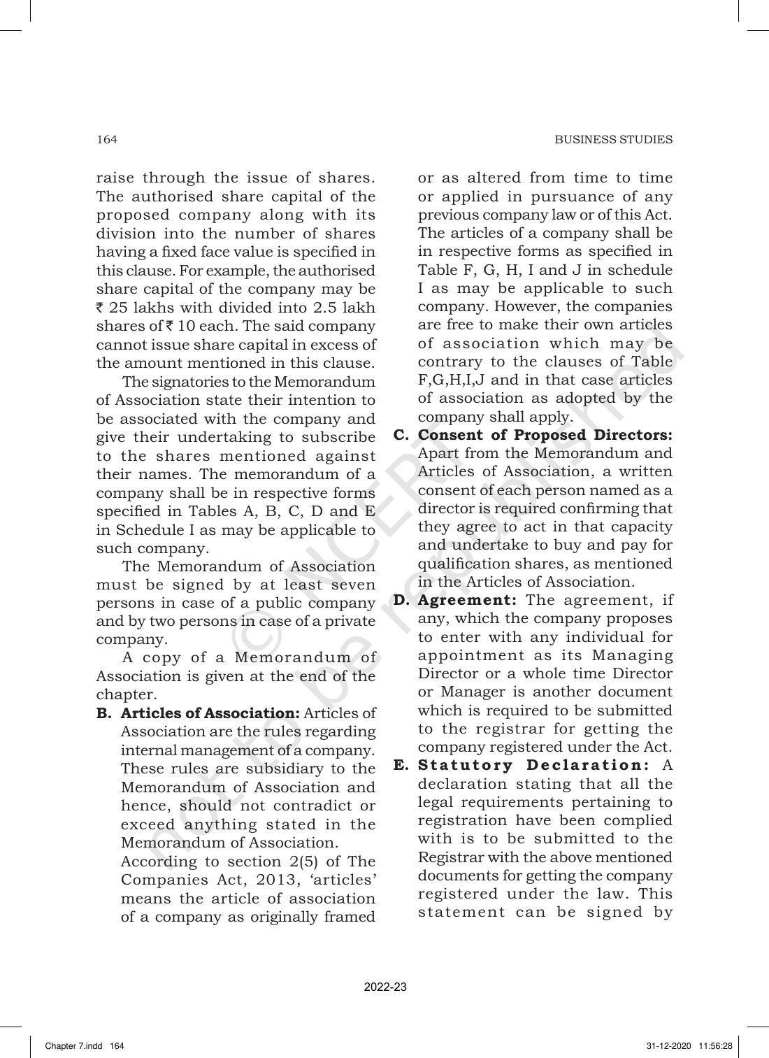NCERT Book for Class 11 Business Studies Chapter 7 Formation of a Company - Page 8