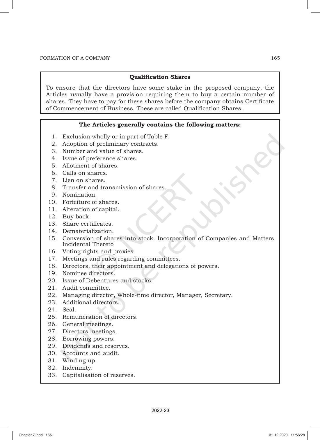 NCERT Book for Class 11 Business Studies Chapter 7 Formation of a Company - Page 9