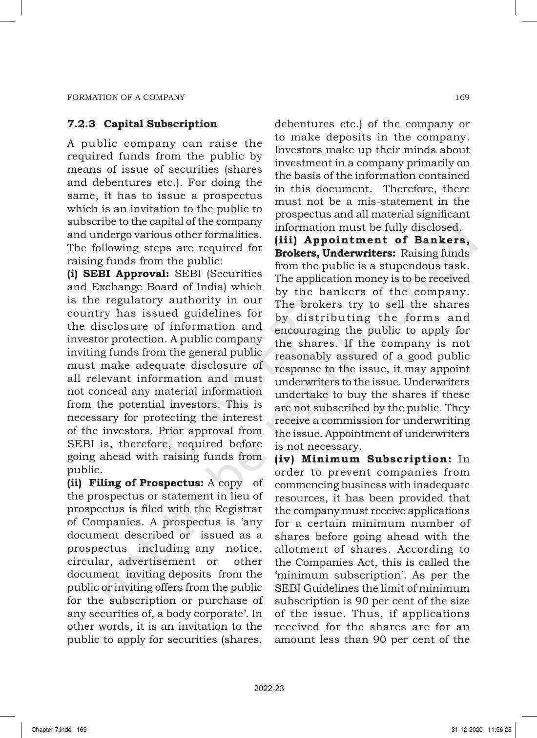 NCERT Book for Class 11 Business Studies Chapter 7 Formation of a Company - Page 13