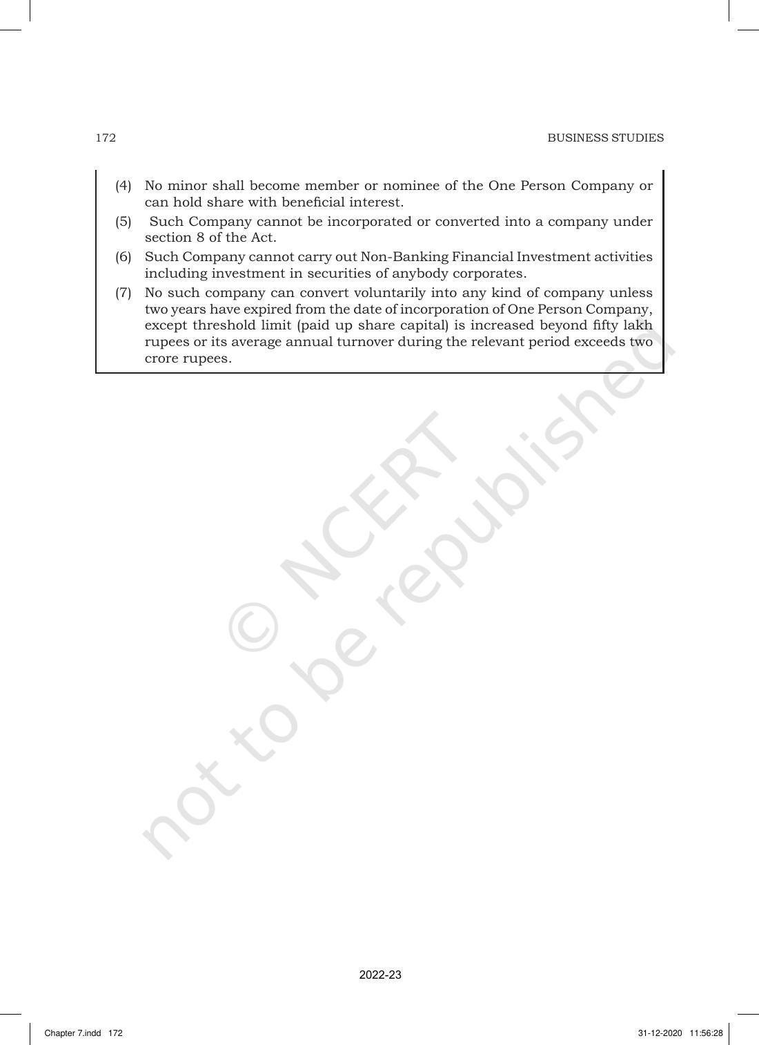 NCERT Book for Class 11 Business Studies Chapter 7 Formation of a Company - Page 16