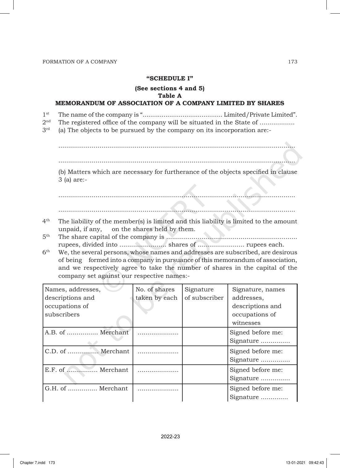 NCERT Book for Class 11 Business Studies Chapter 7 Formation of a Company - Page 17