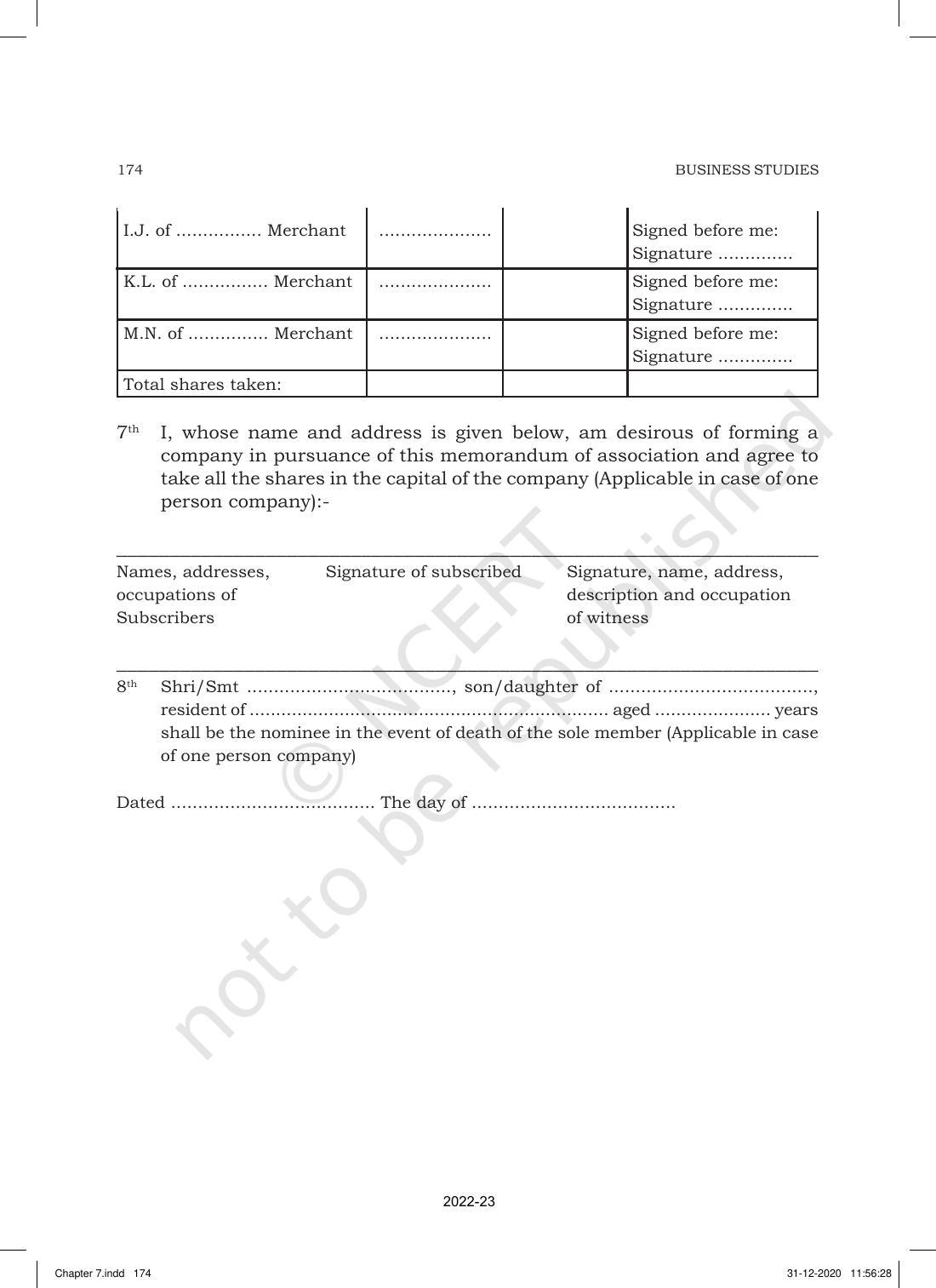 NCERT Book for Class 11 Business Studies Chapter 7 Formation of a Company - Page 18