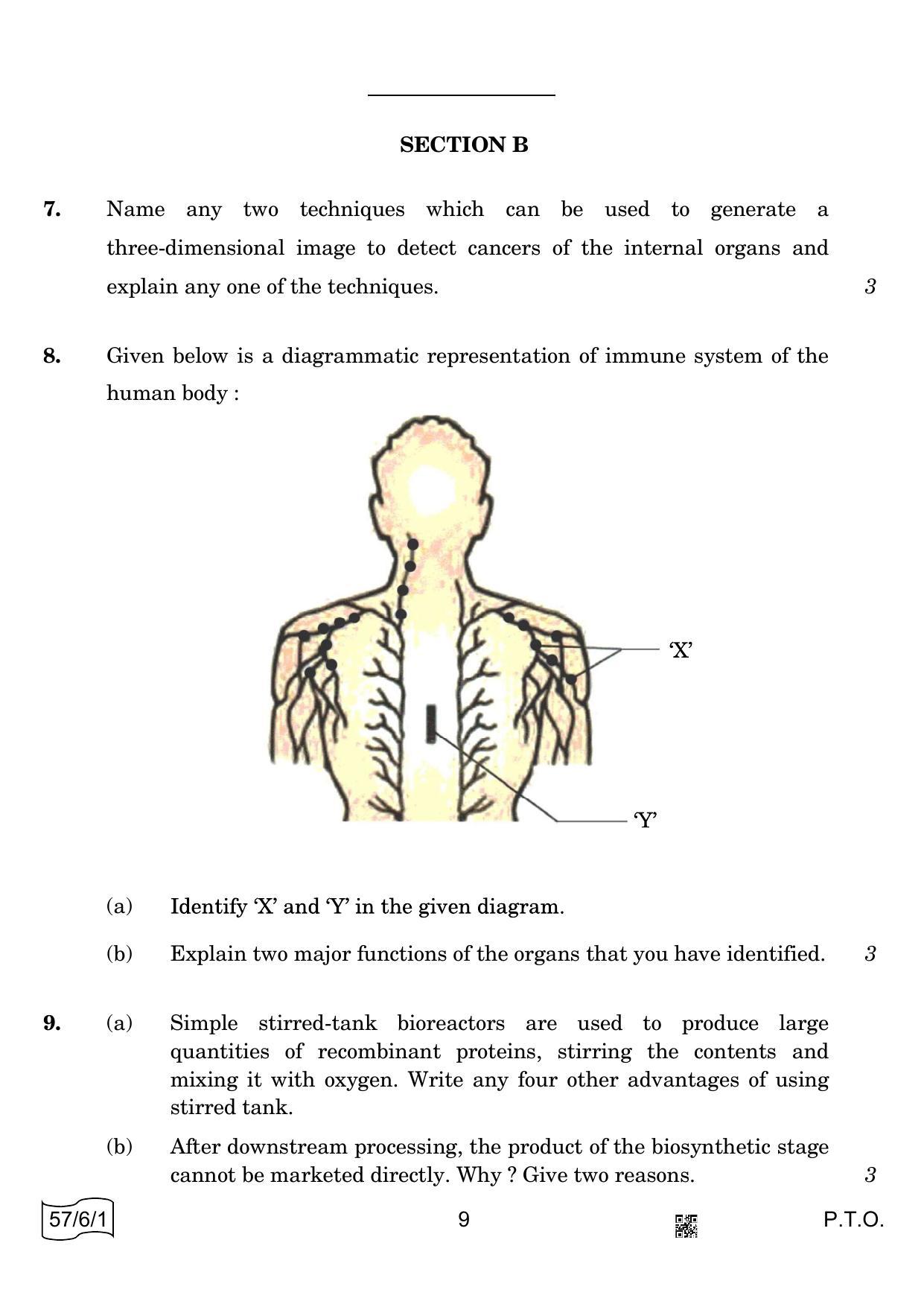 CBSE Class 12 57-6-1 BIOLOGY 2022 Compartment Question Paper - Page 9