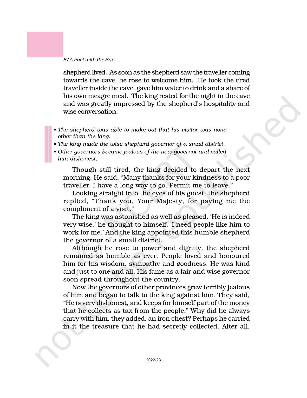 NCERT Book for Class 6 English(A Pact with the Sun) : Chapter 3-The Shepherd’s Treasure - Page 2