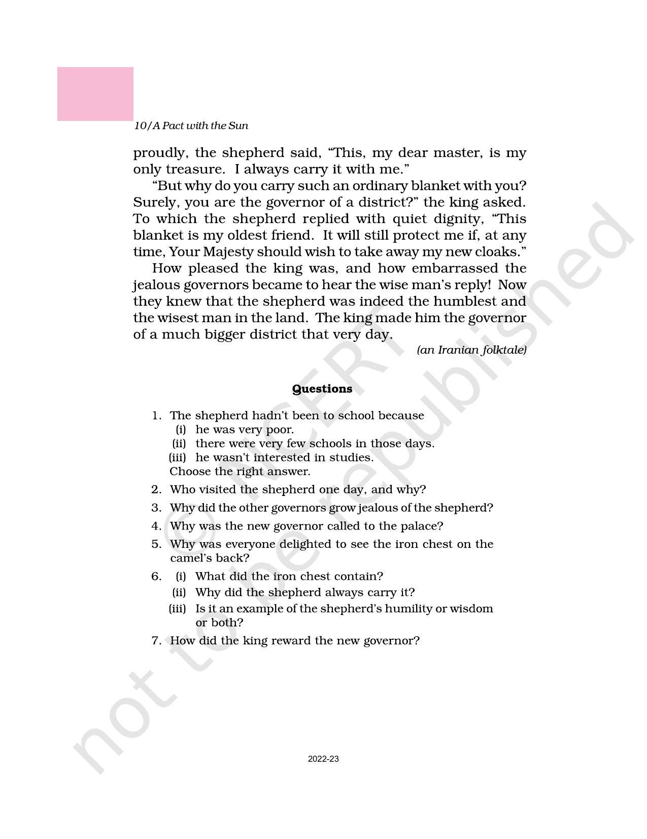 NCERT Book for Class 6 English(A Pact with the Sun) : Chapter 3-The Shepherd’s Treasure - Page 4
