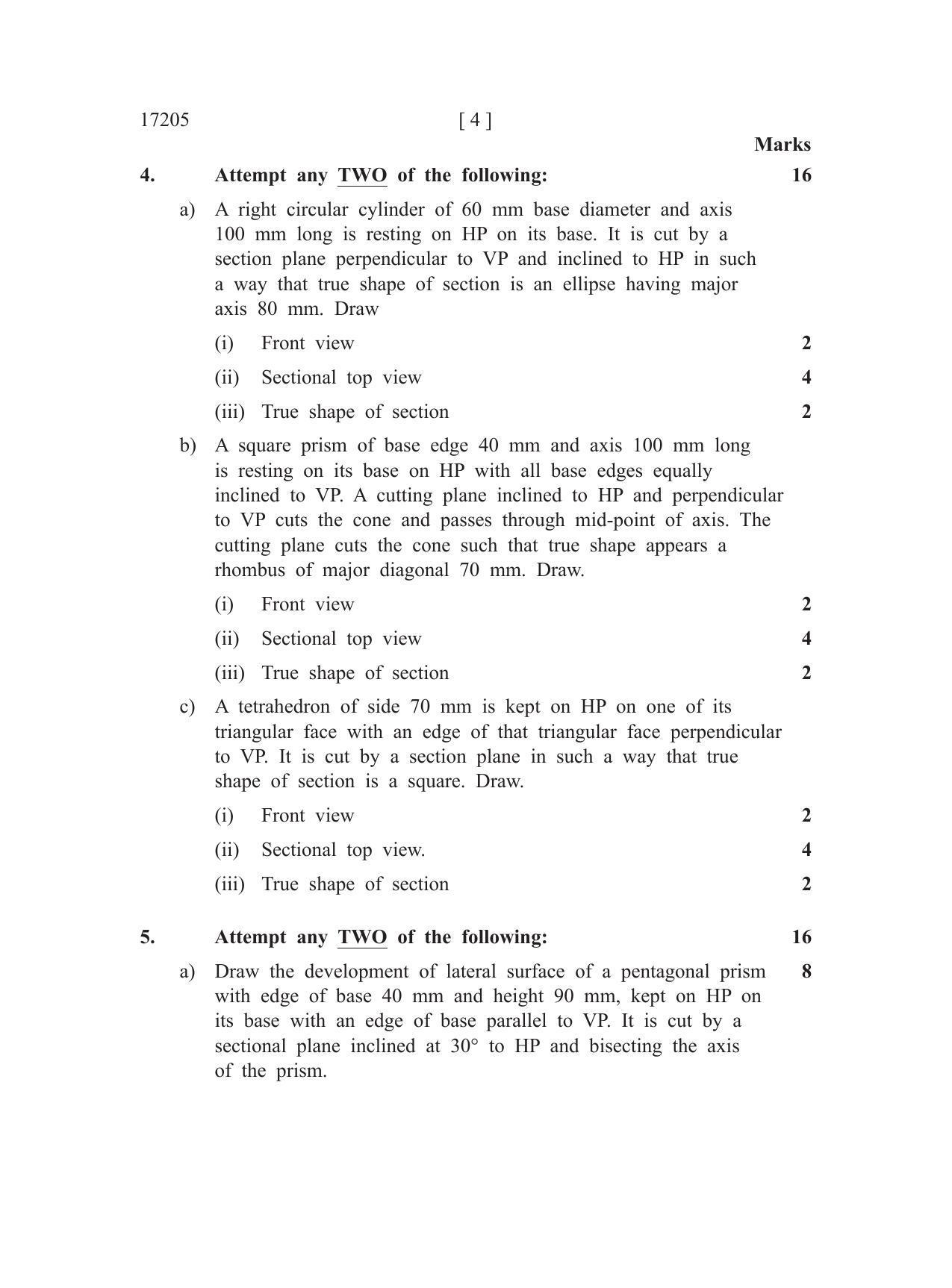 MSBTE Winter Question Paper 2019 - Engineering Drawing Mode - Page 4
