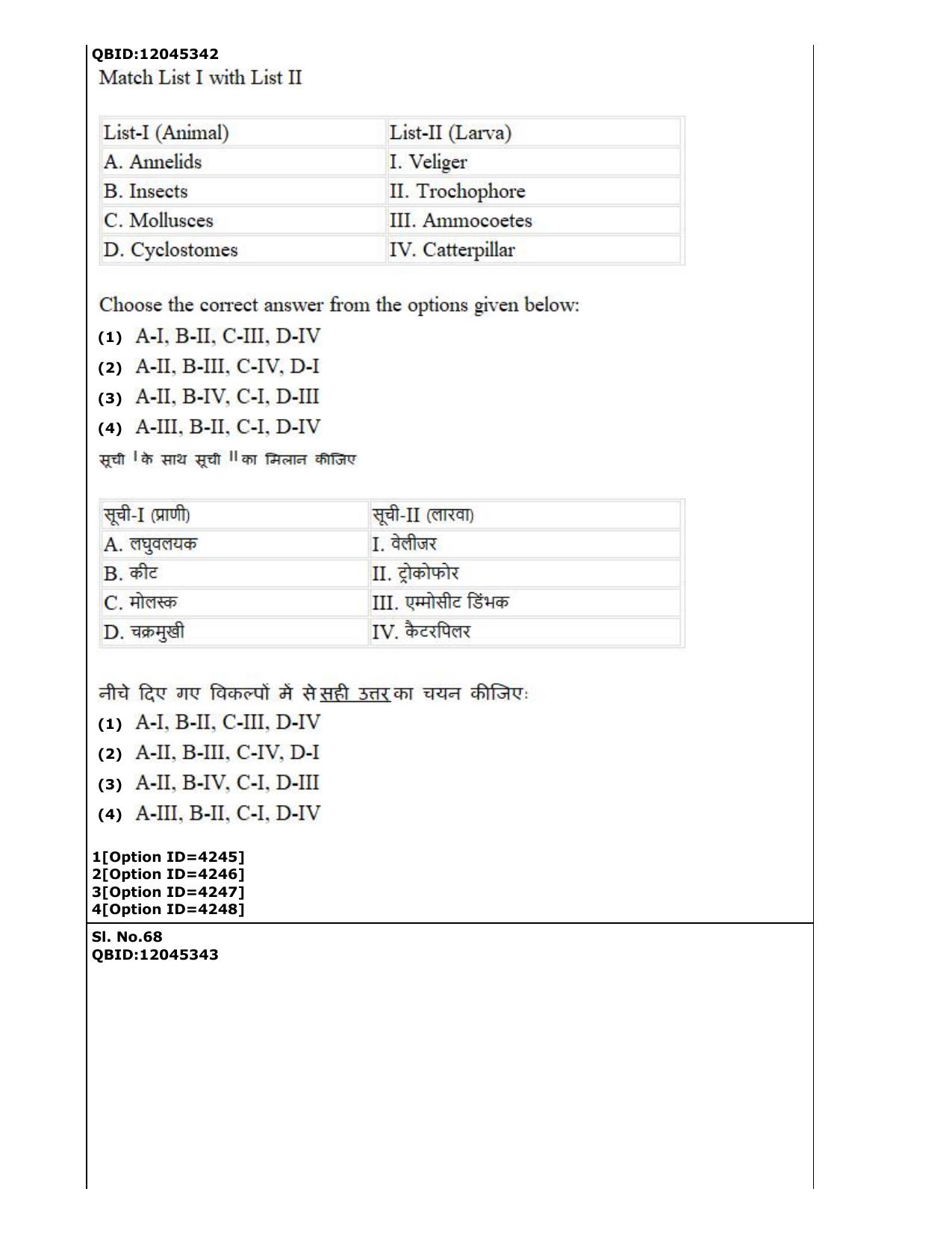CUET (PG) 2022: PGQP-22 Life Science (2-09-2022) Question Paper - Page 34