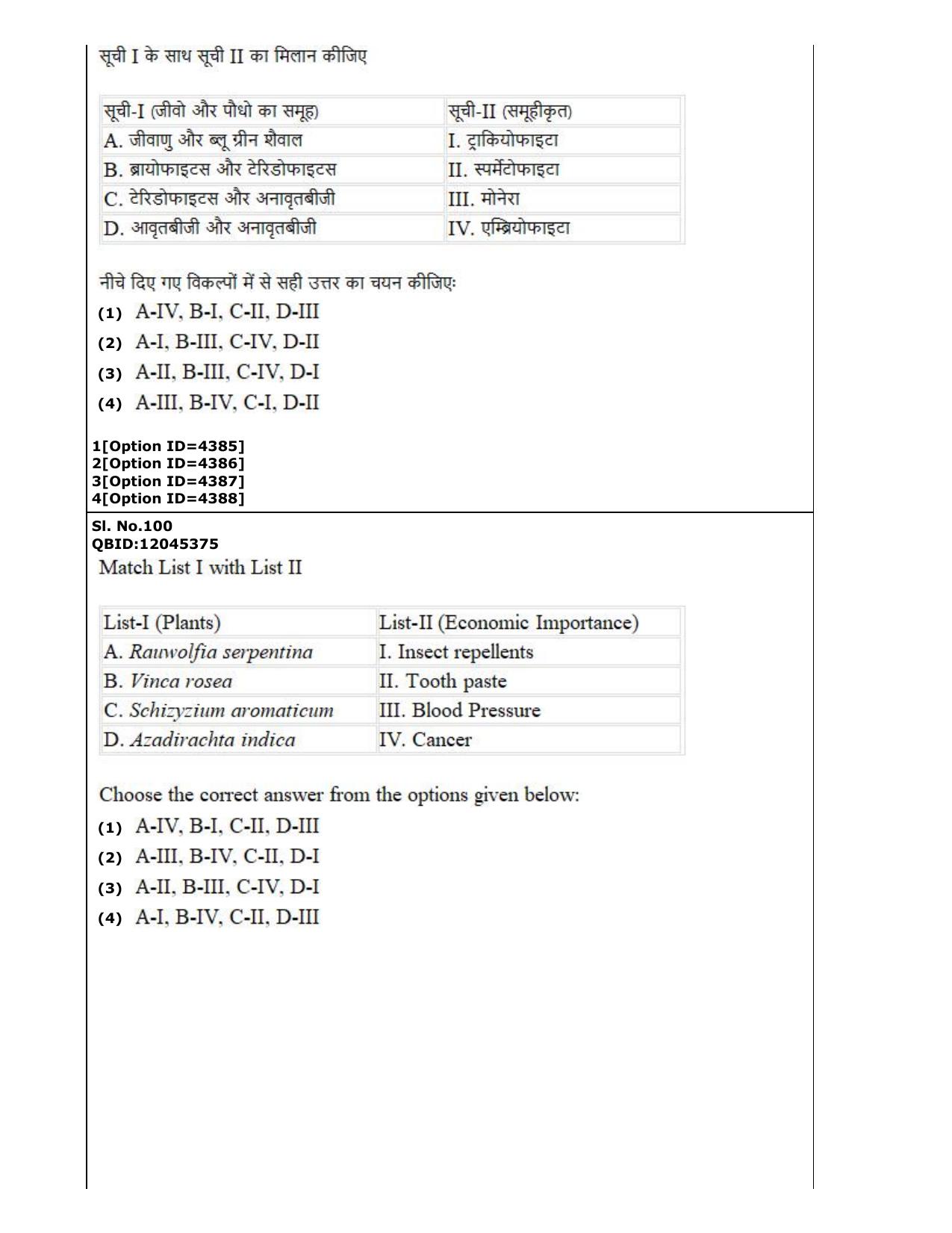 CUET (PG) 2022: PGQP-22 Life Science (2-09-2022) Question Paper - Page 61