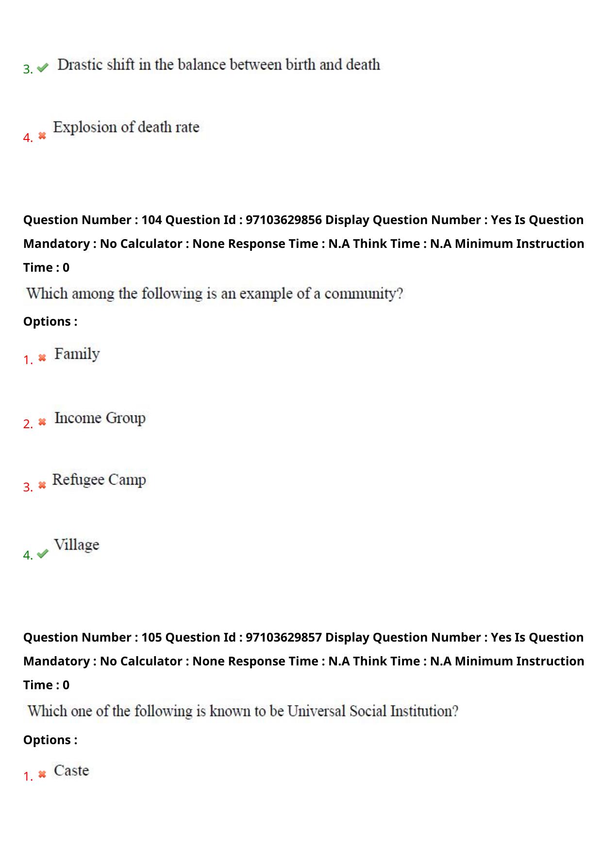 AP RCET 2024 Sociology Question Paper - Page 64